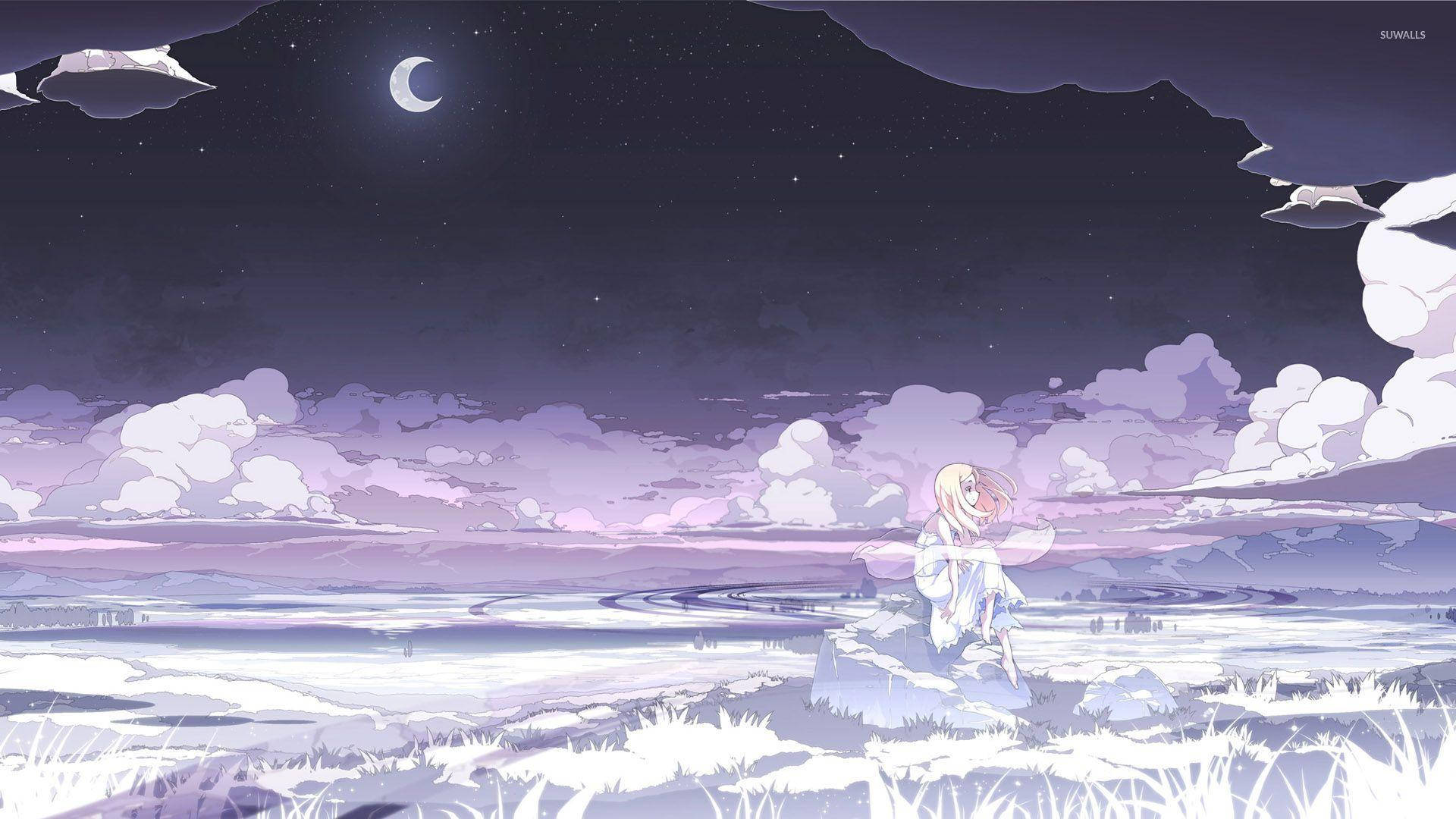 Purple Night Sky Nightcore Background