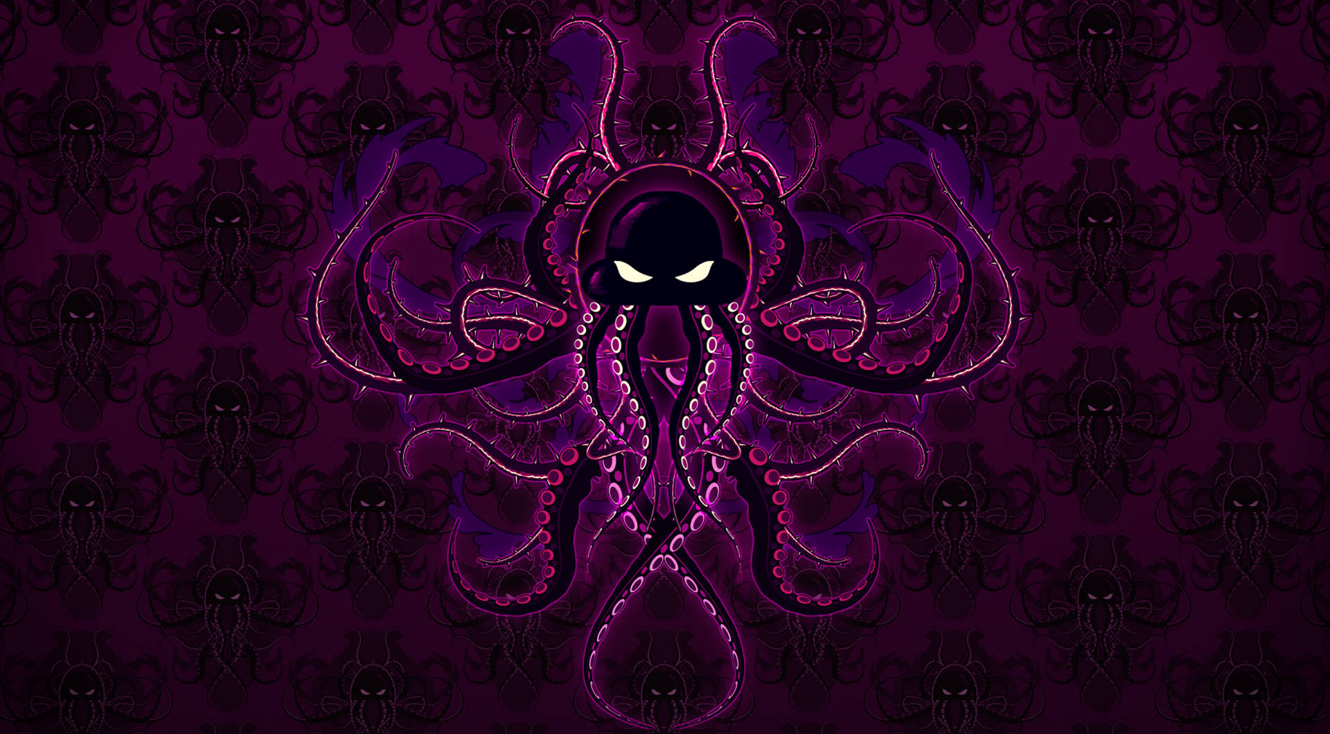 Purple Octopus Art Background