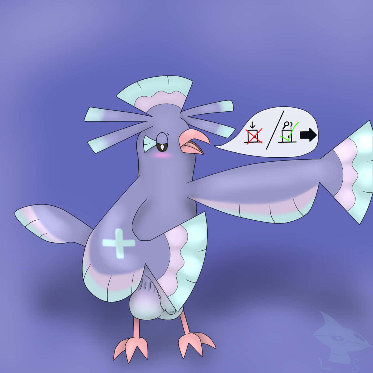 Purple Oricorio Gesturing Background