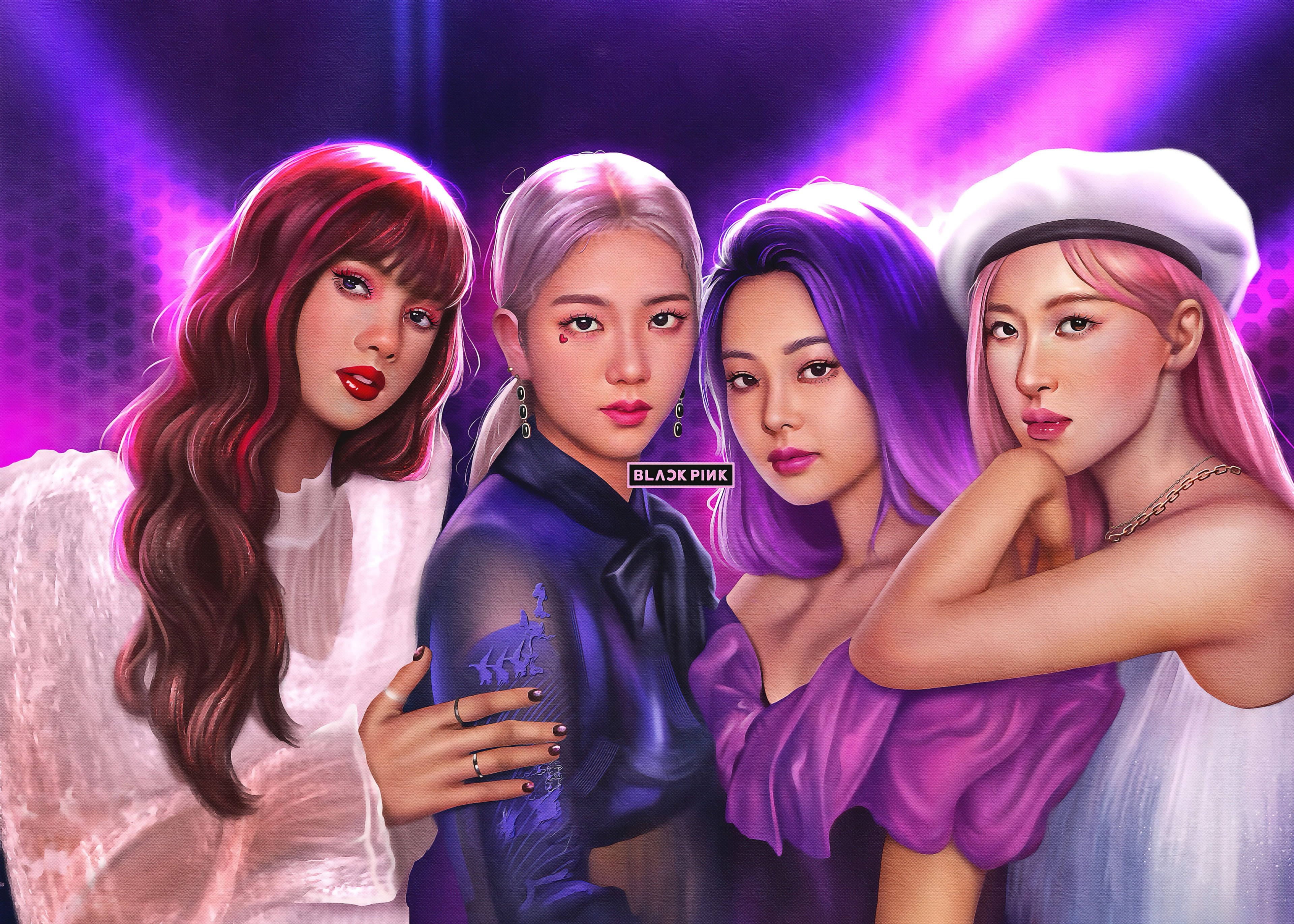 Purple Painting Blackpink Desktop Background