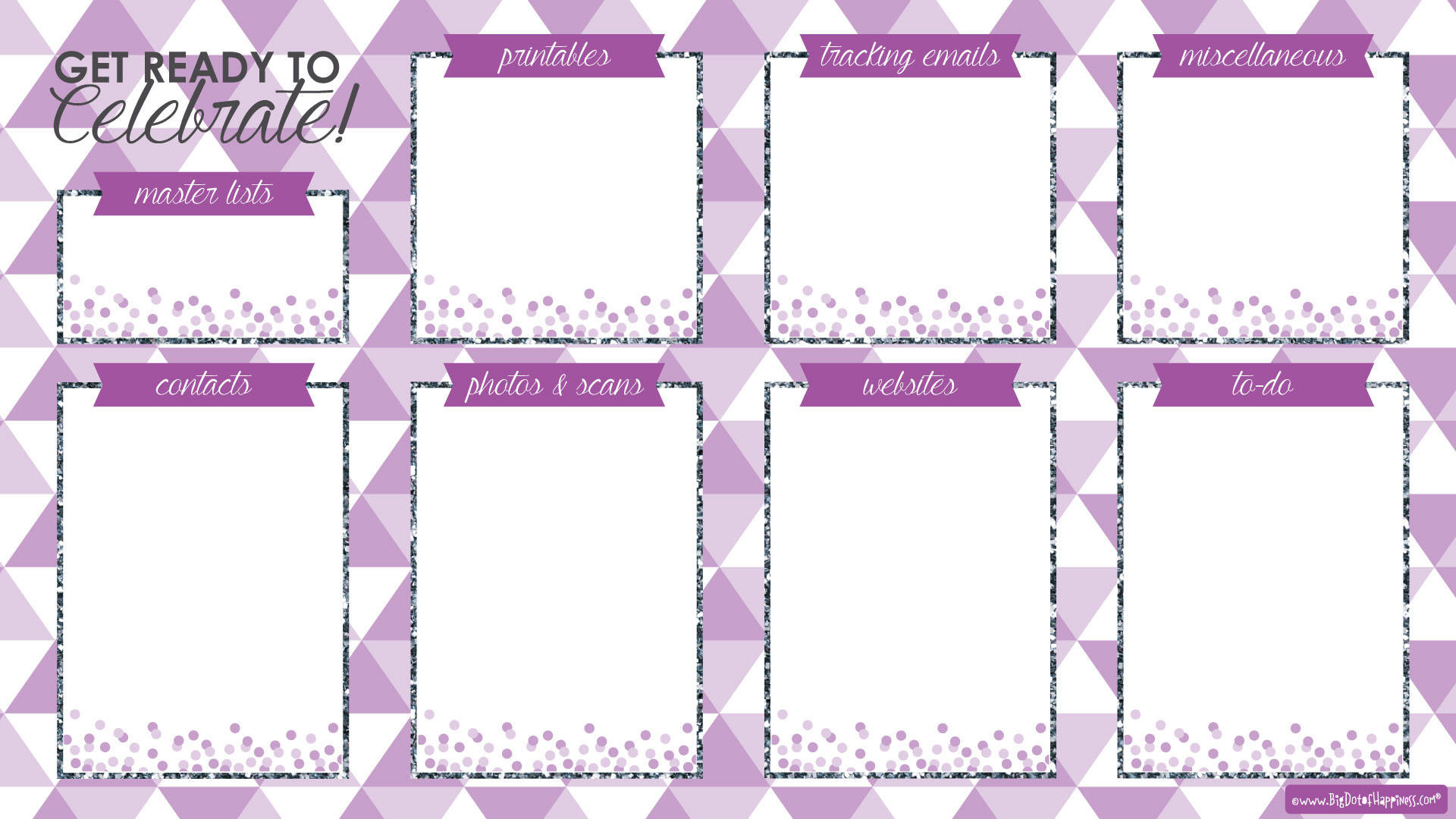 Purple Pattern Desktop Organizer Background