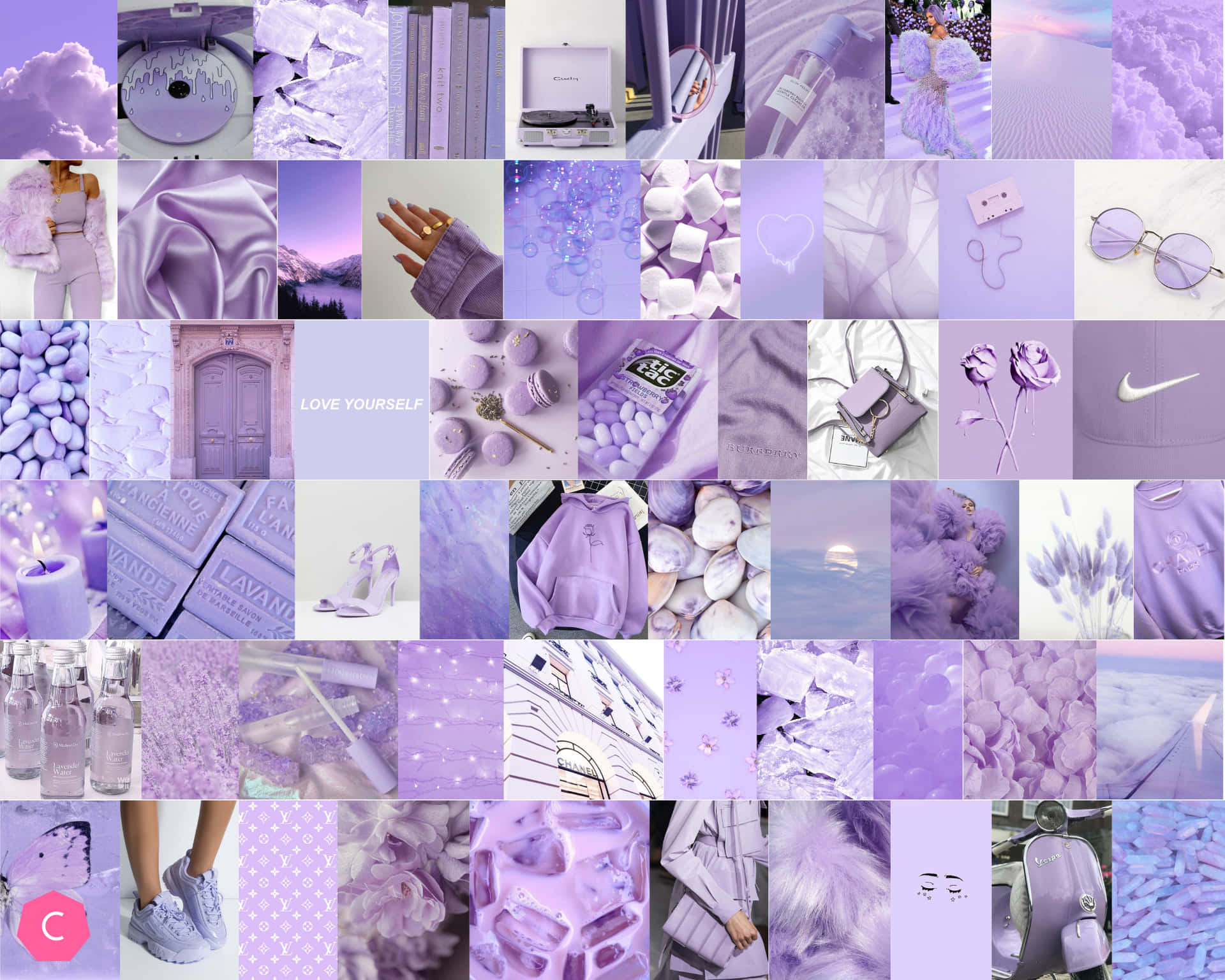 “purple Perfection For The Aesthetic Collage Soul” Background
