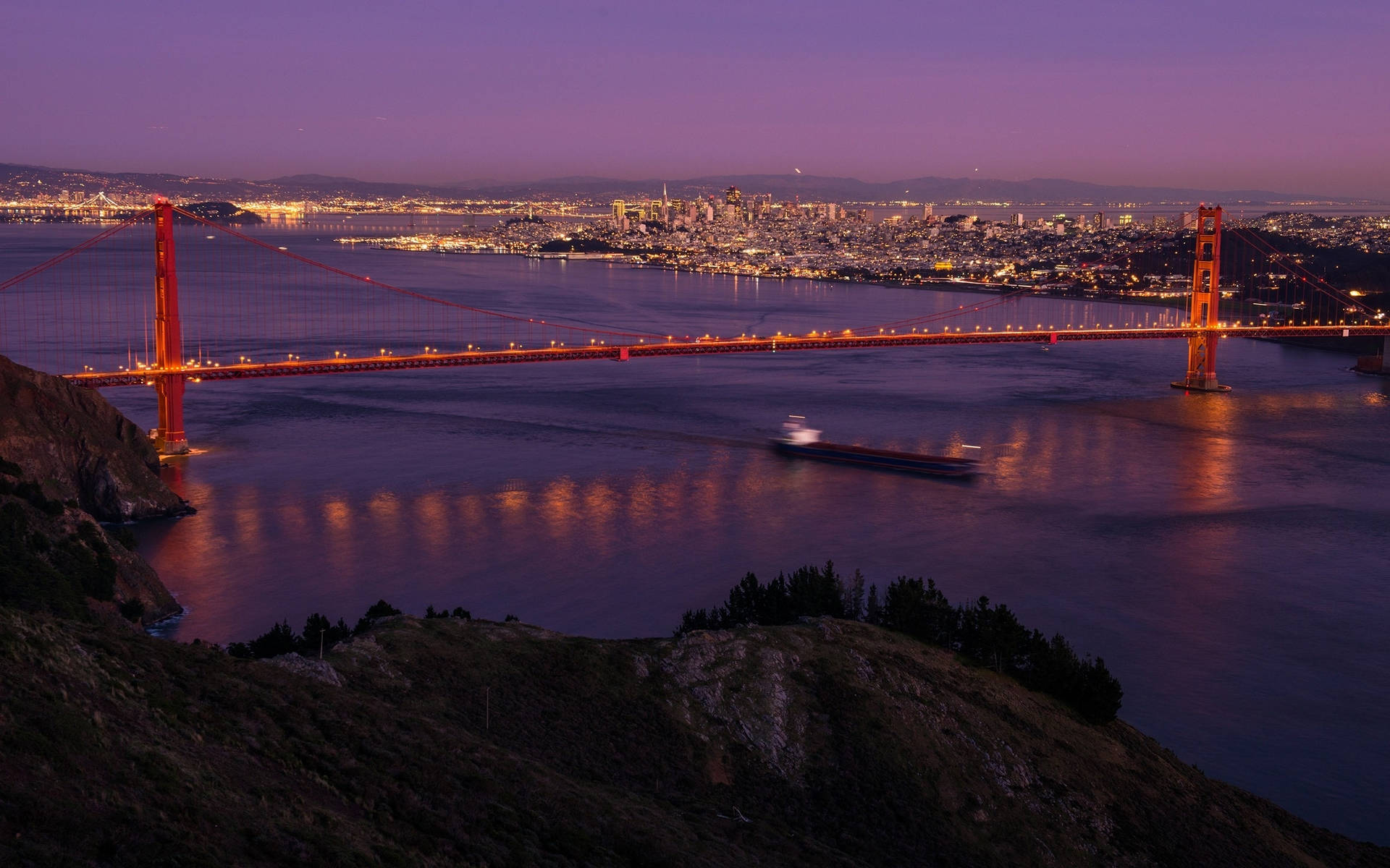 Purple Pink City View San Francisco Photography Background