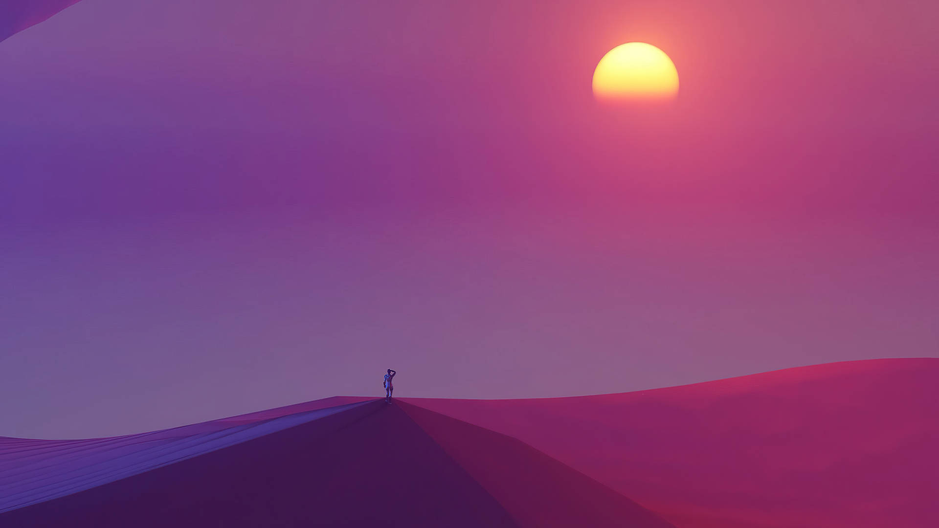 Purple Pink Desert Sun Background