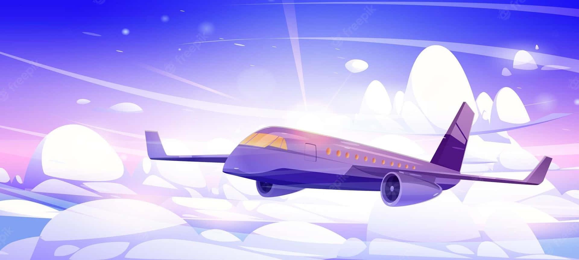 Purple Plane Background Digital Art Background