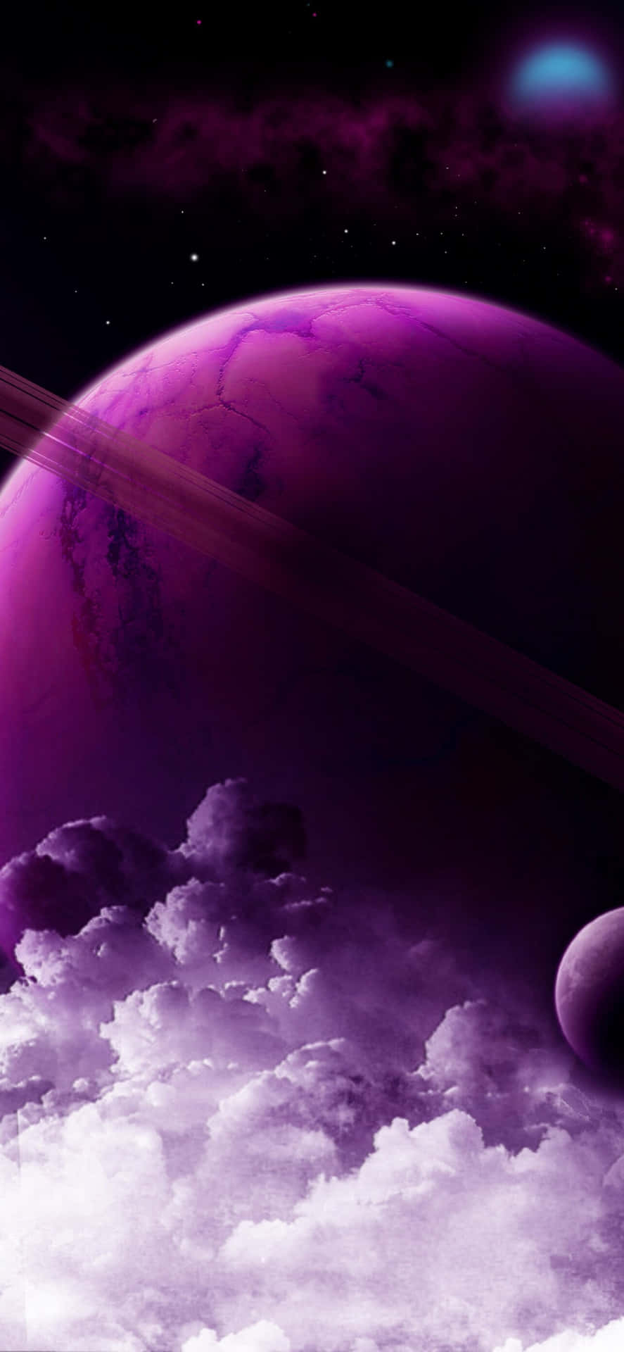 Purple Planet Space Scene Background