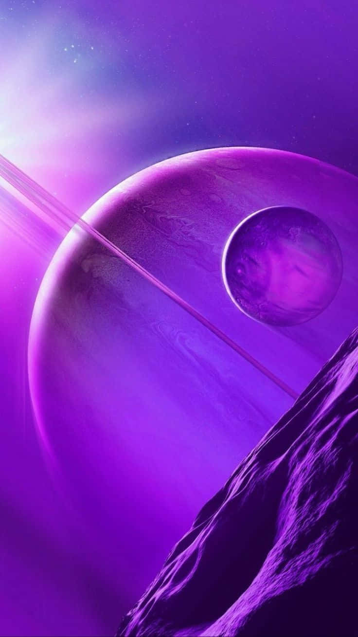Purple Planetary Horizon Background