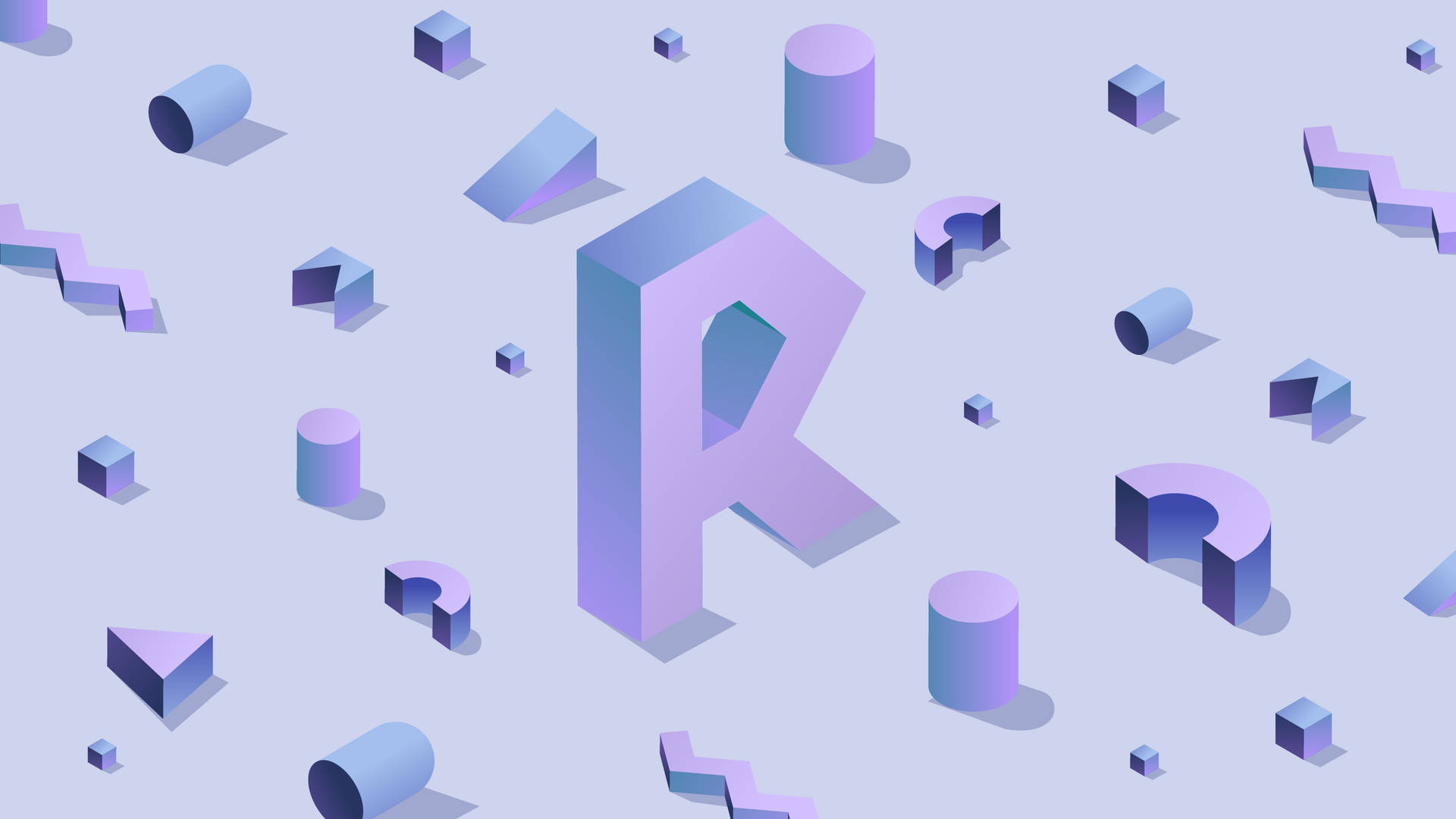 Purple Retro R Alphabet
