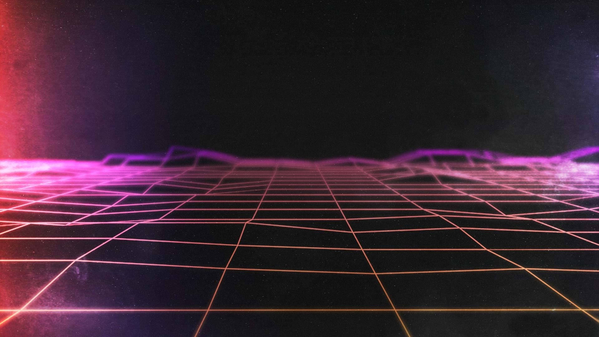 Purple Retrowave Terrain Background