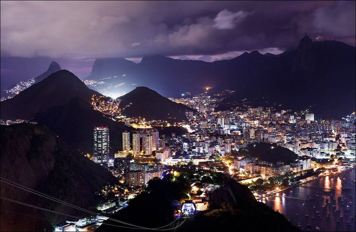 Purple Rio South America Cityscape Background