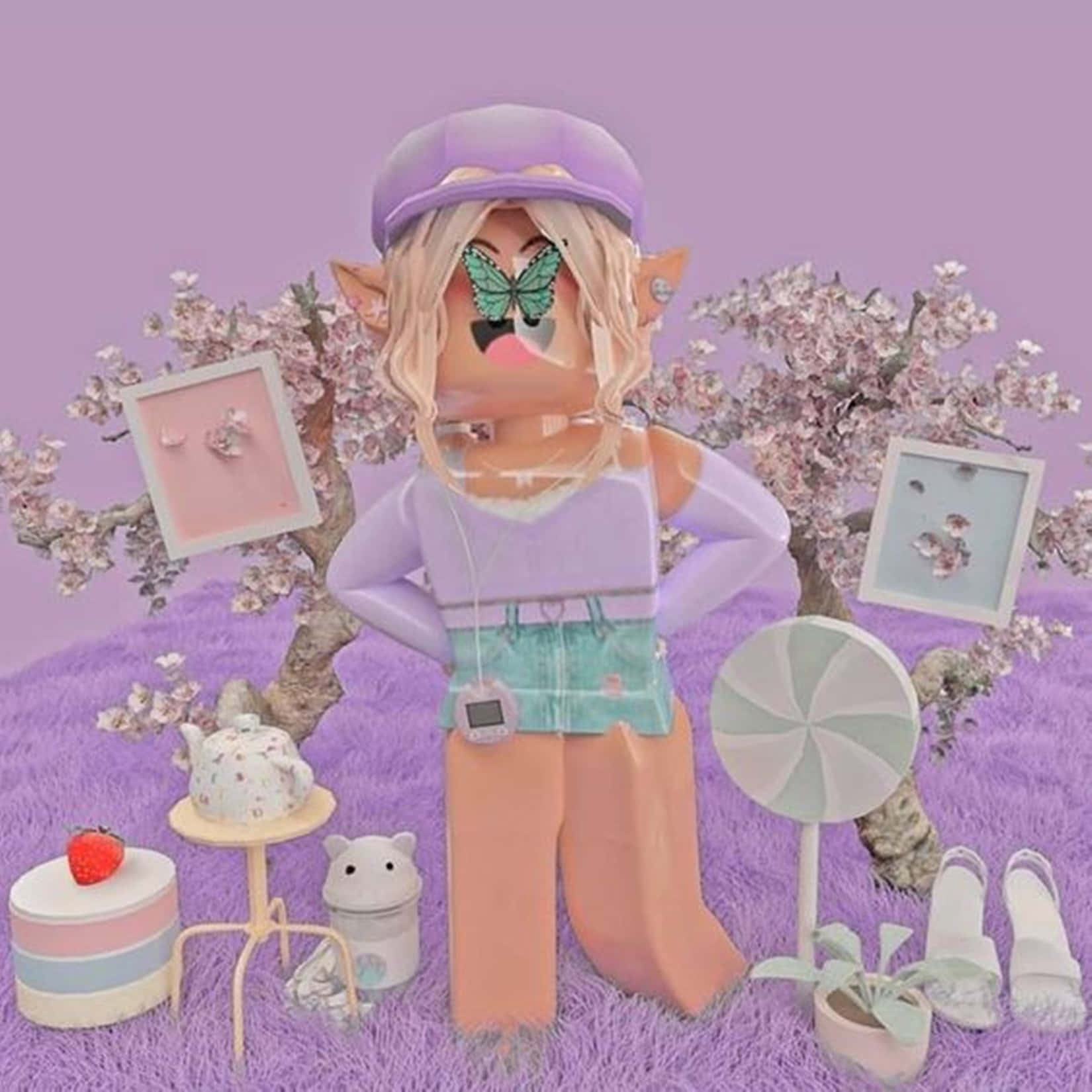 Purple Roblox Gfx Girl Background