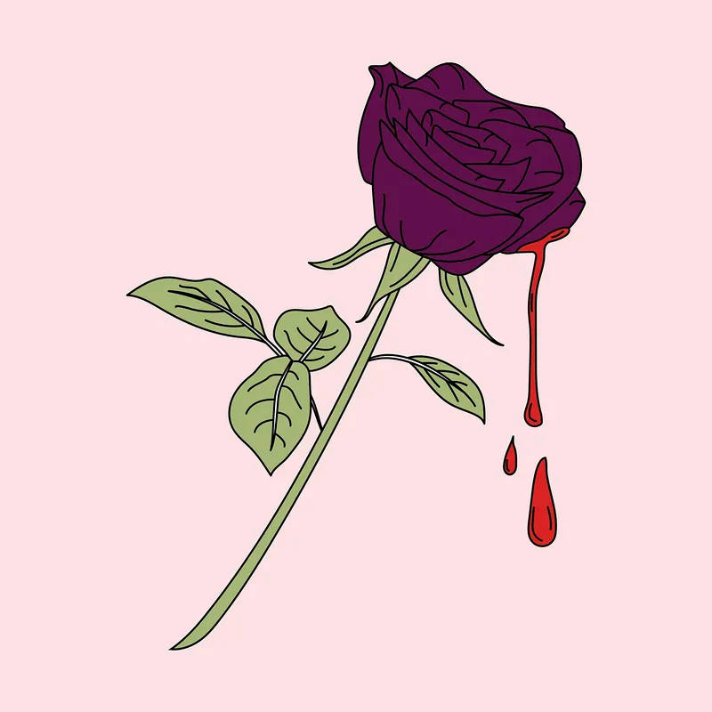 Purple Rose Drip Vector Art Background