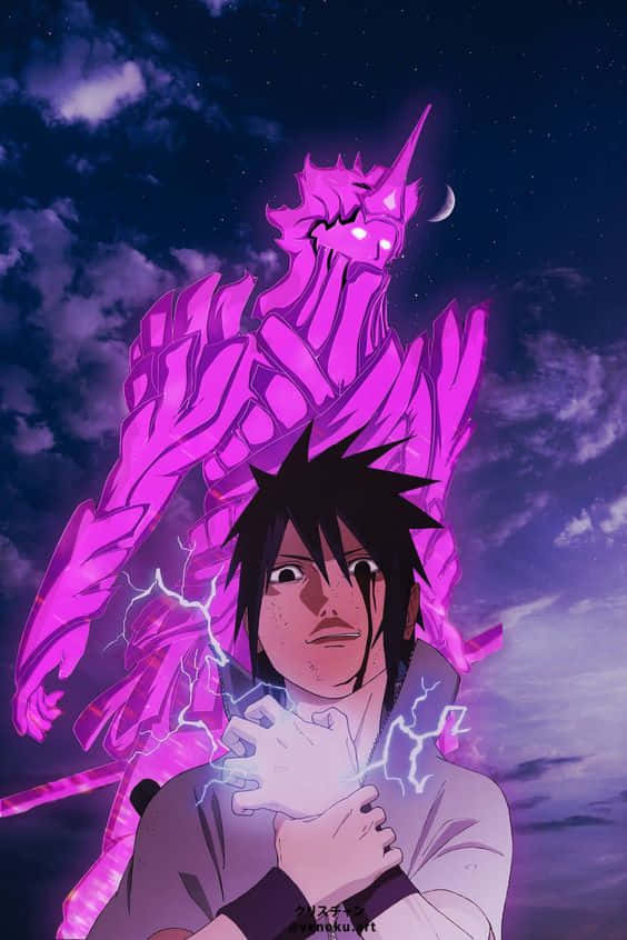 Purple Sasuke, A Legendary Anime Character With A Mysterious Background. Background