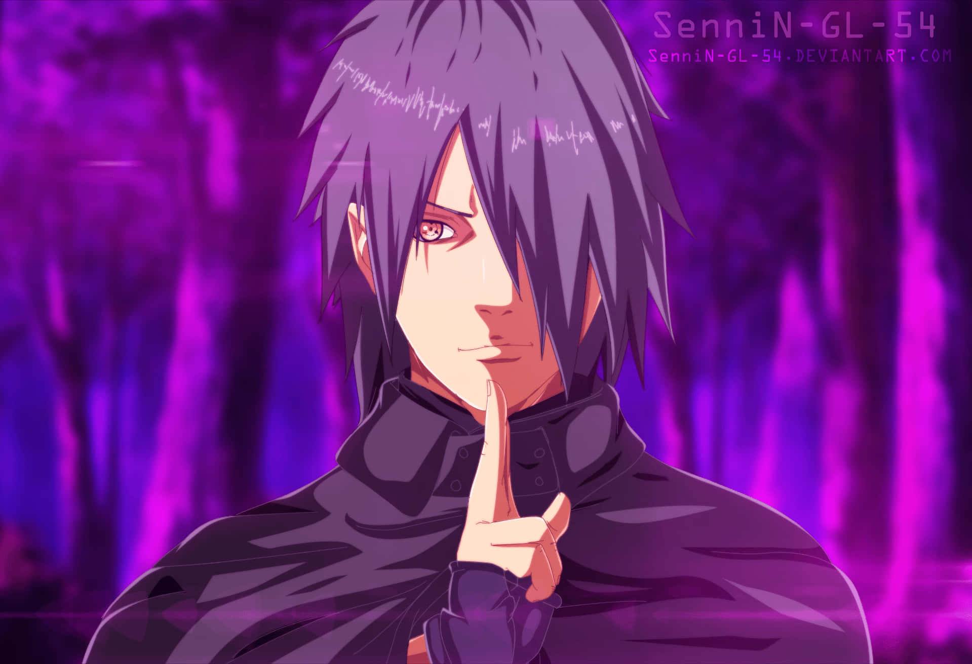 Purple Sasuke In All His Glory Background