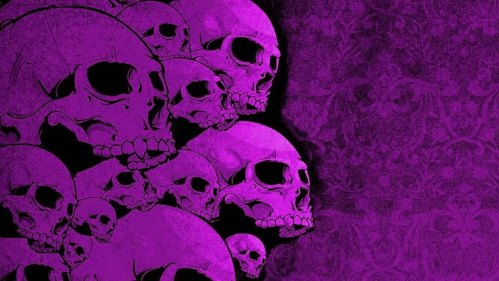 Purple Skulls Full Hd 1600x900 Background