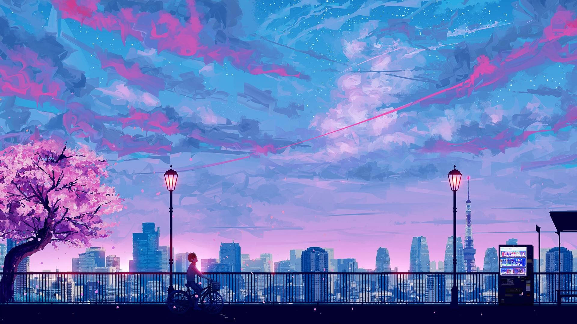 Purple Sky Anime City