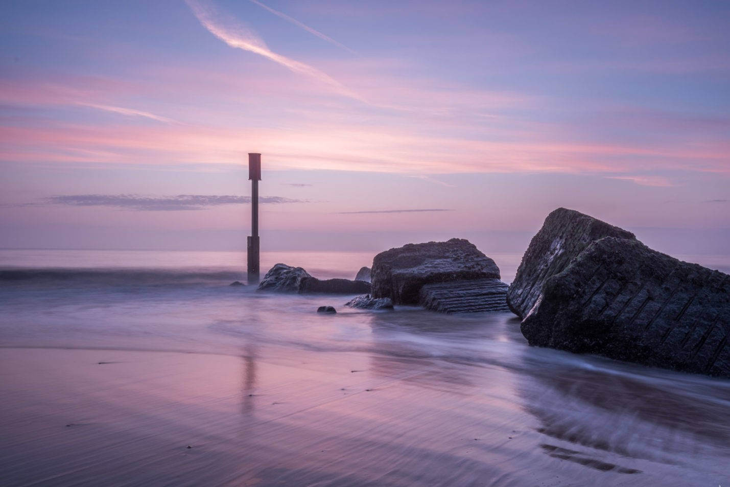 Purple Sky At The Beach Of Norfolk,virginia