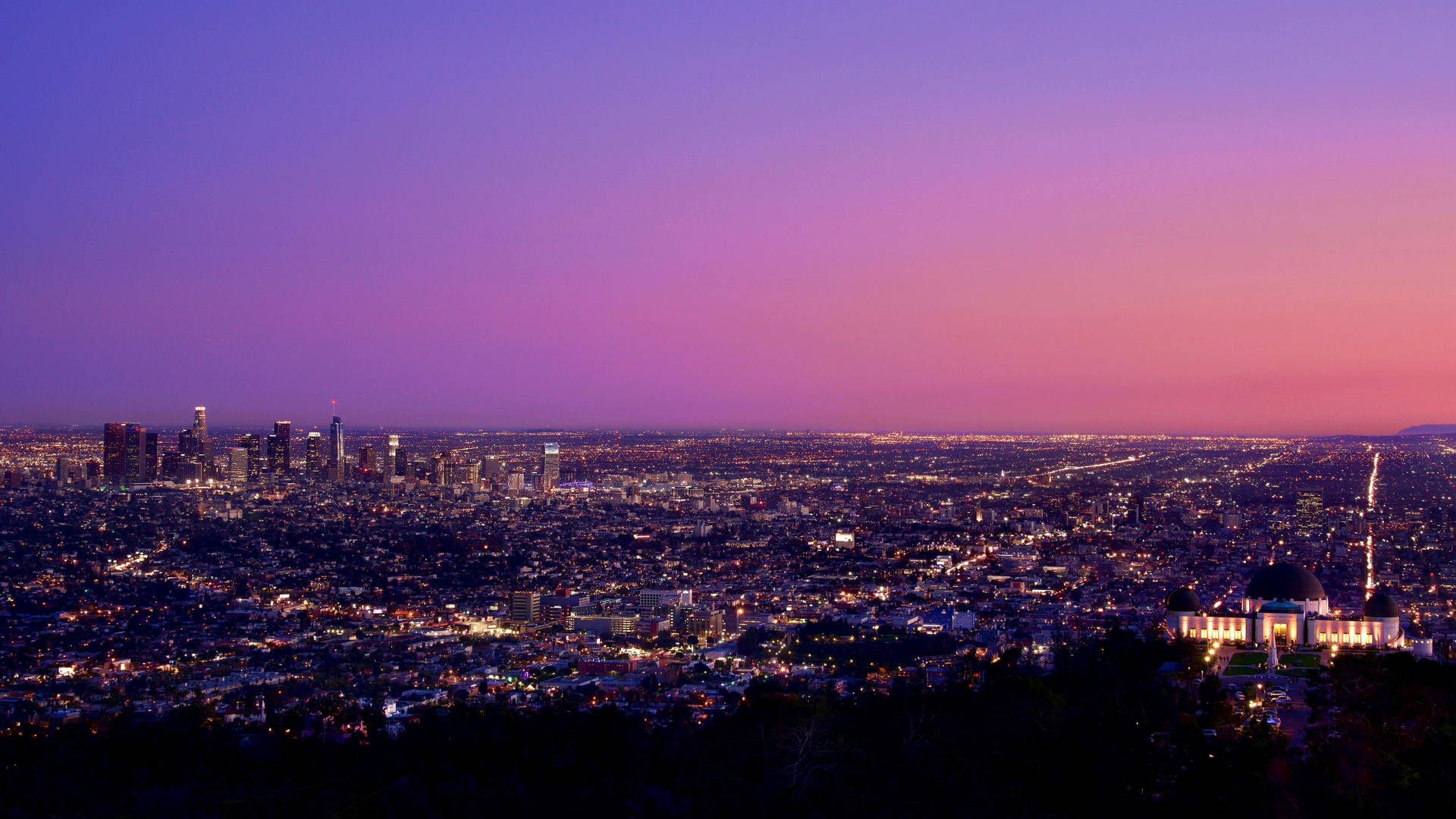 Purple Sky In Los Angeles 4k