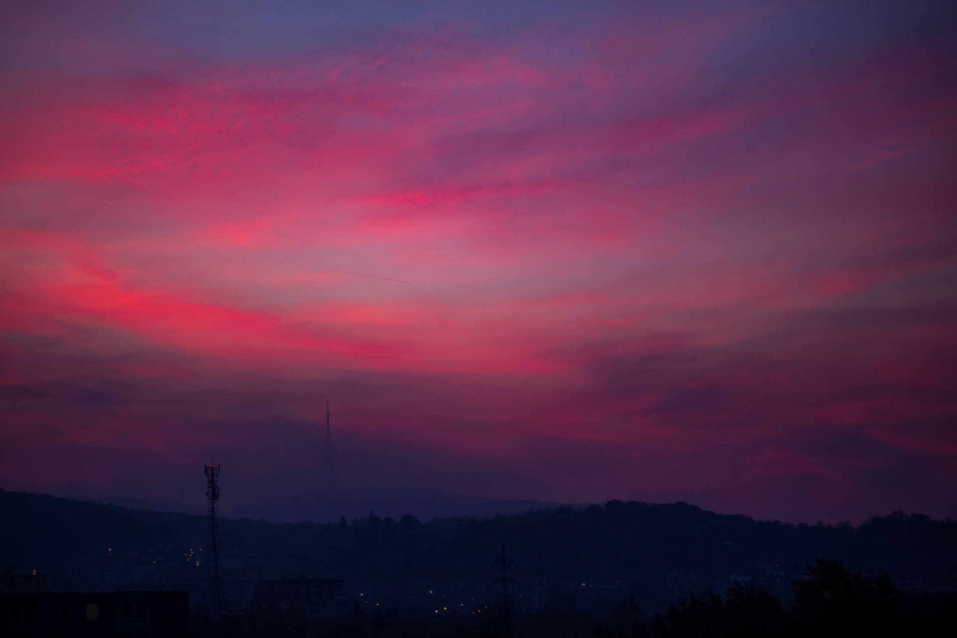 Purple Sky In Slovakia Background