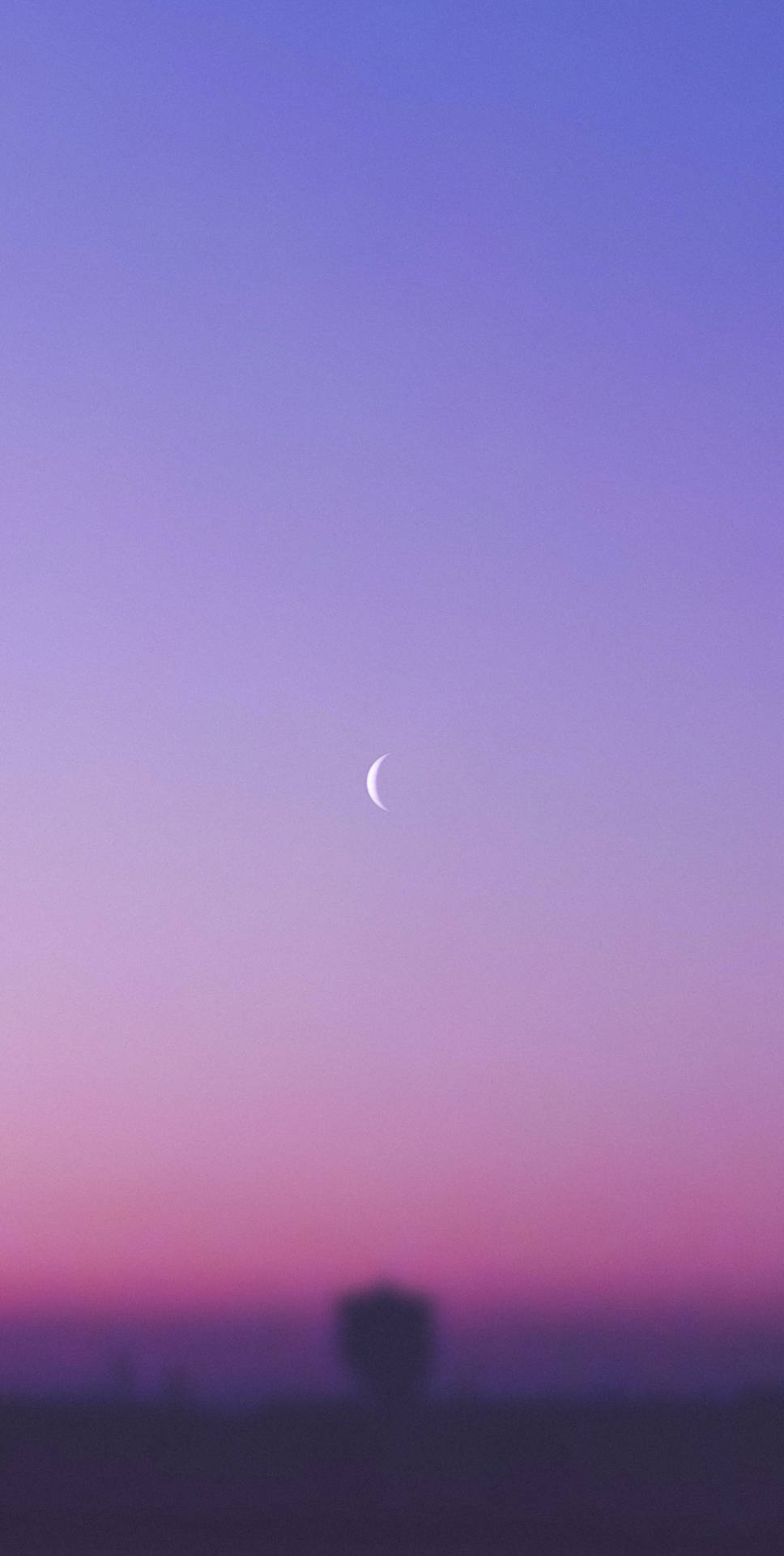 Purple Sky With Crescent Moon Background