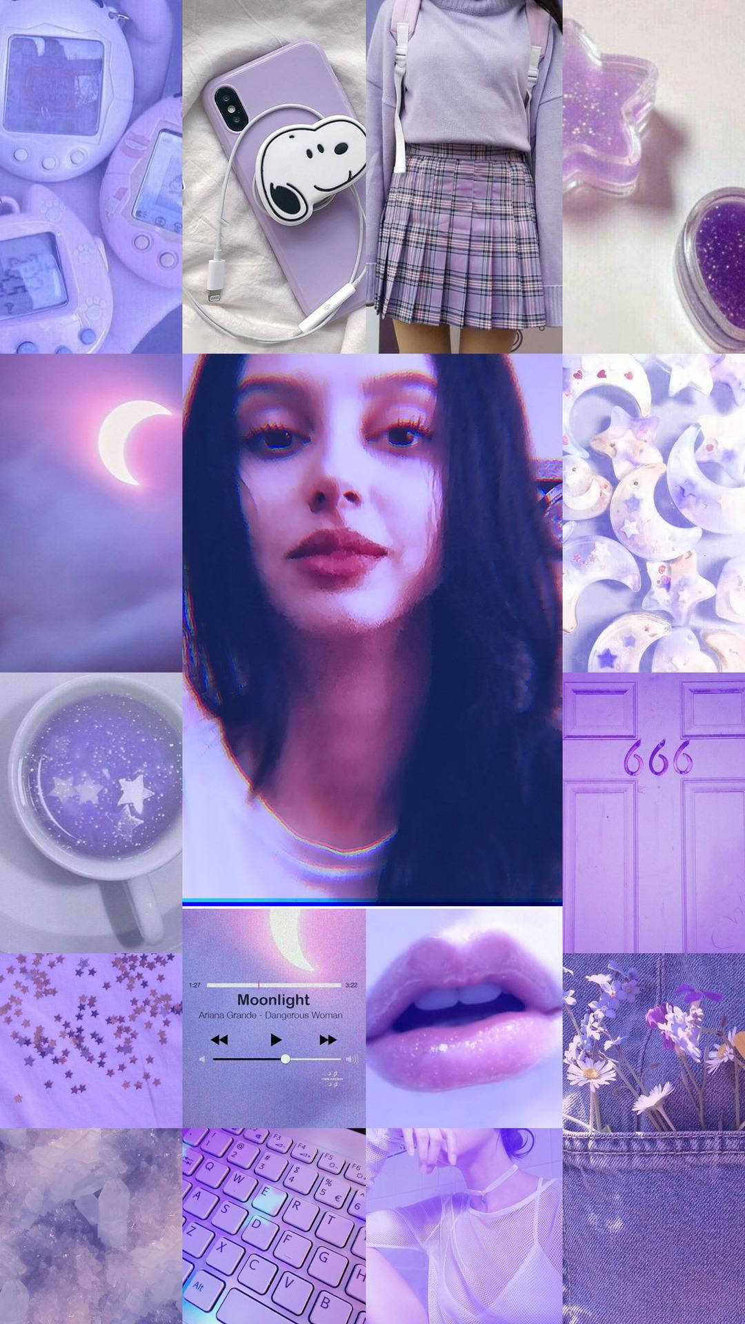 Purple Stuff Aesthetic Collage Background