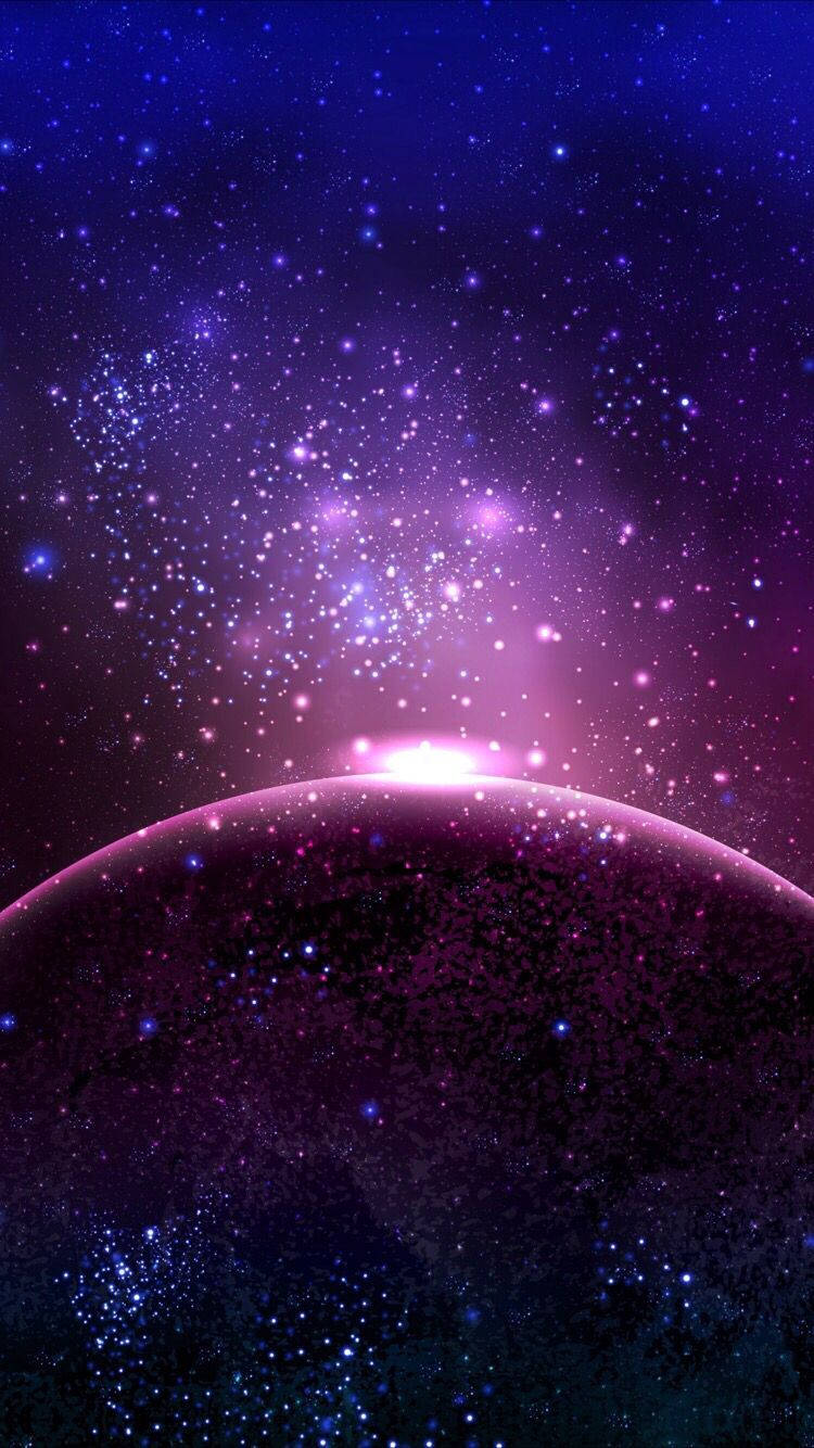 Purple Sunrise Space Iphone Background