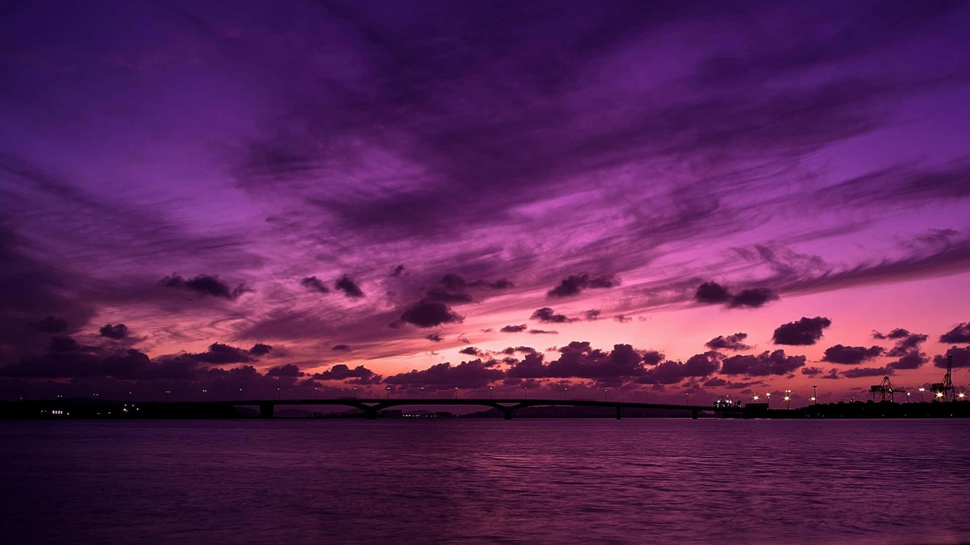 Purple Sunset Aesthetics Computer Background