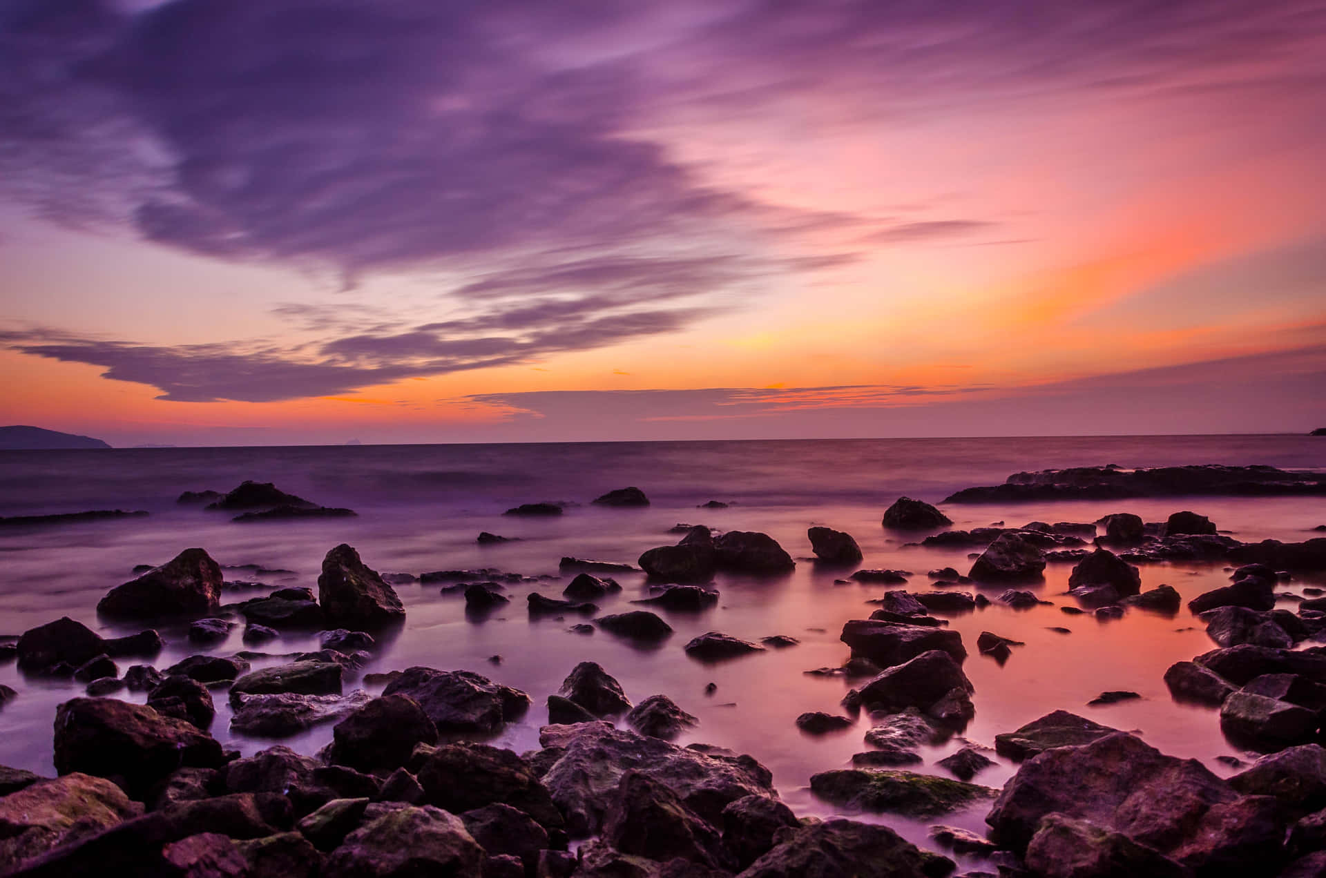 Purple Sunset Cloud Background