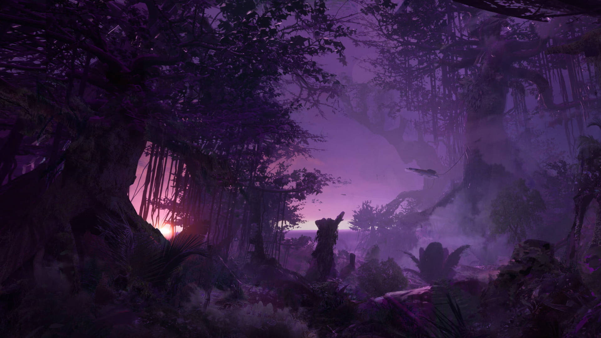 Purple-themed Jungle Background