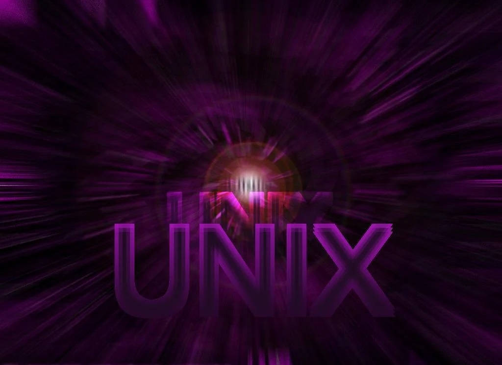 Purple-themed Unix Operating System Logo Background