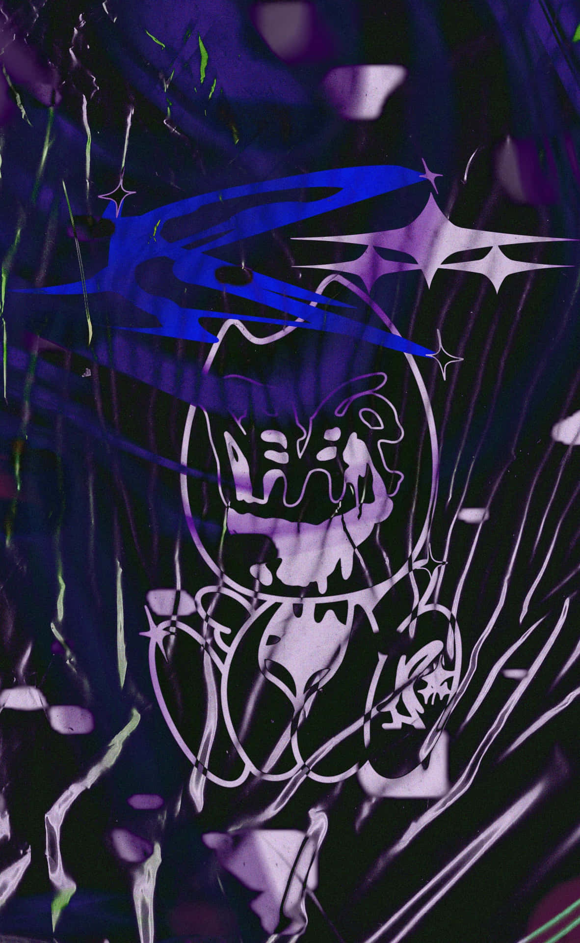 Purple Trash Gang Graffiti Background