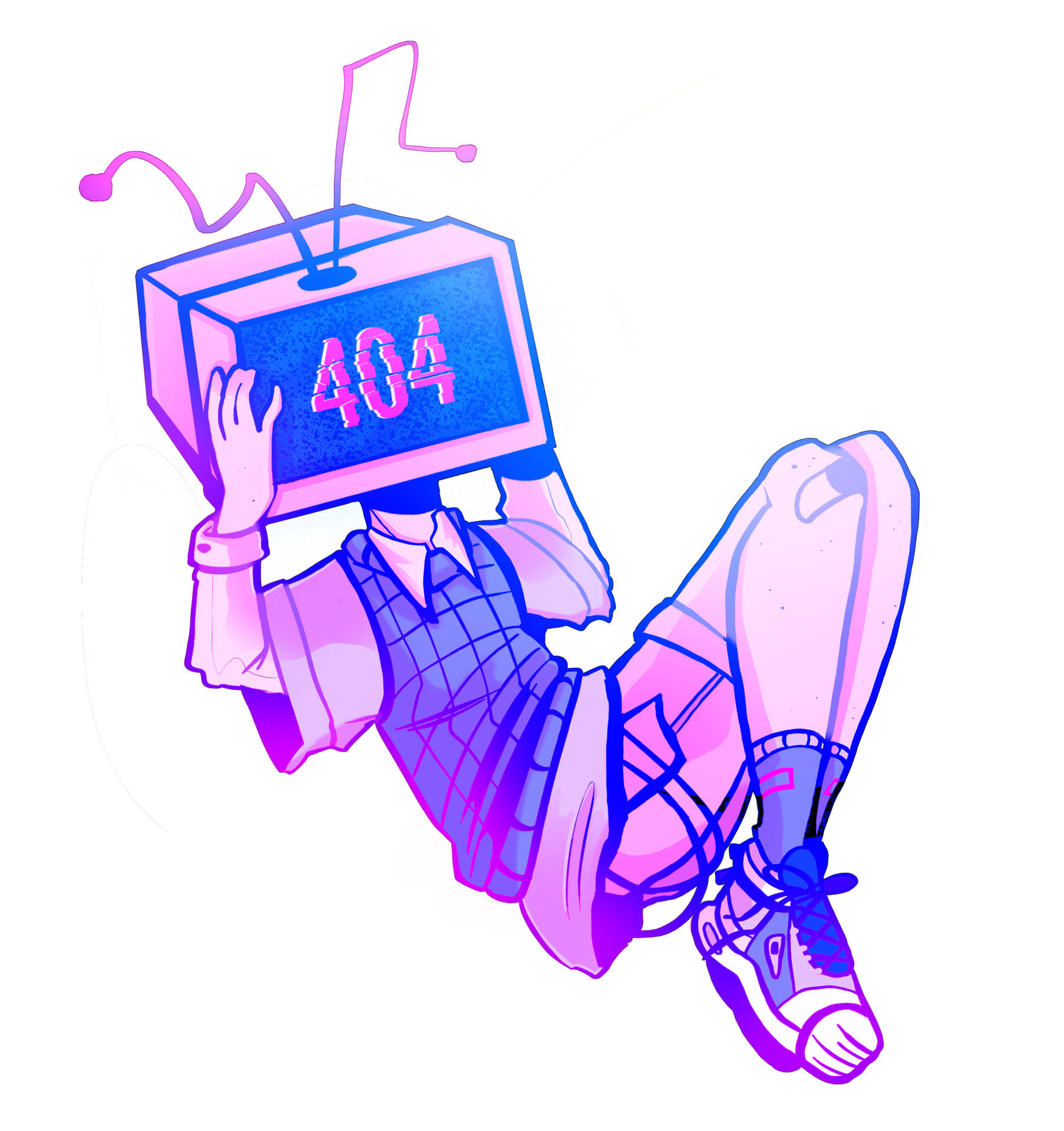 Purple Tv Head Girl