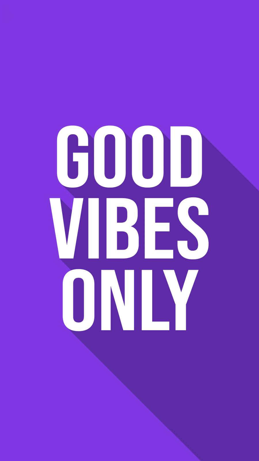 Purple Typographic Art Good Vibe Only Background