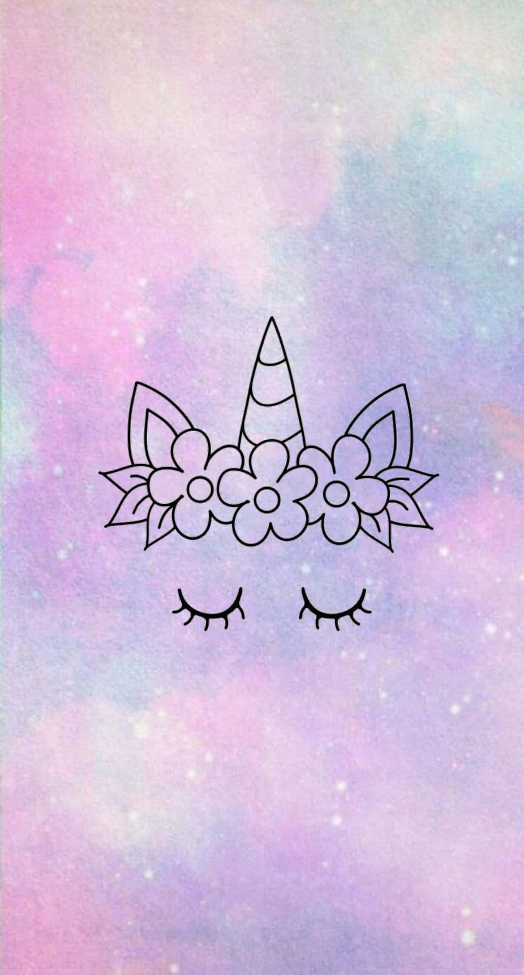 Purple Unicorn Head With Flower