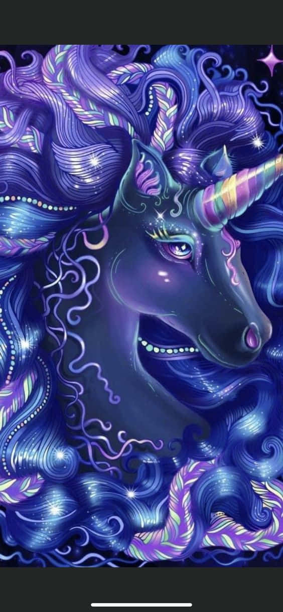 Purple Unicorn Long Hair