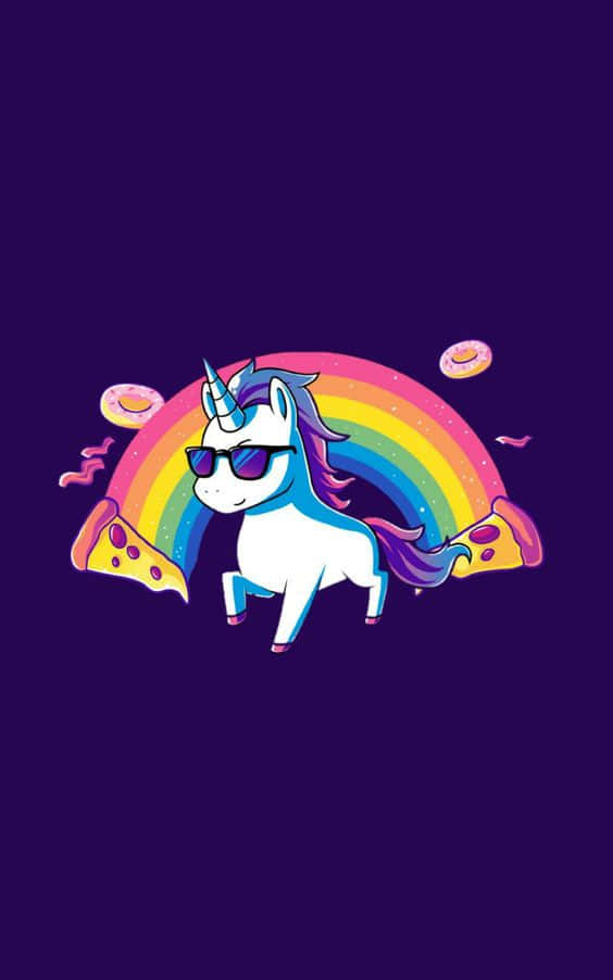 Purple Unicorn Wearing Sunglasses
