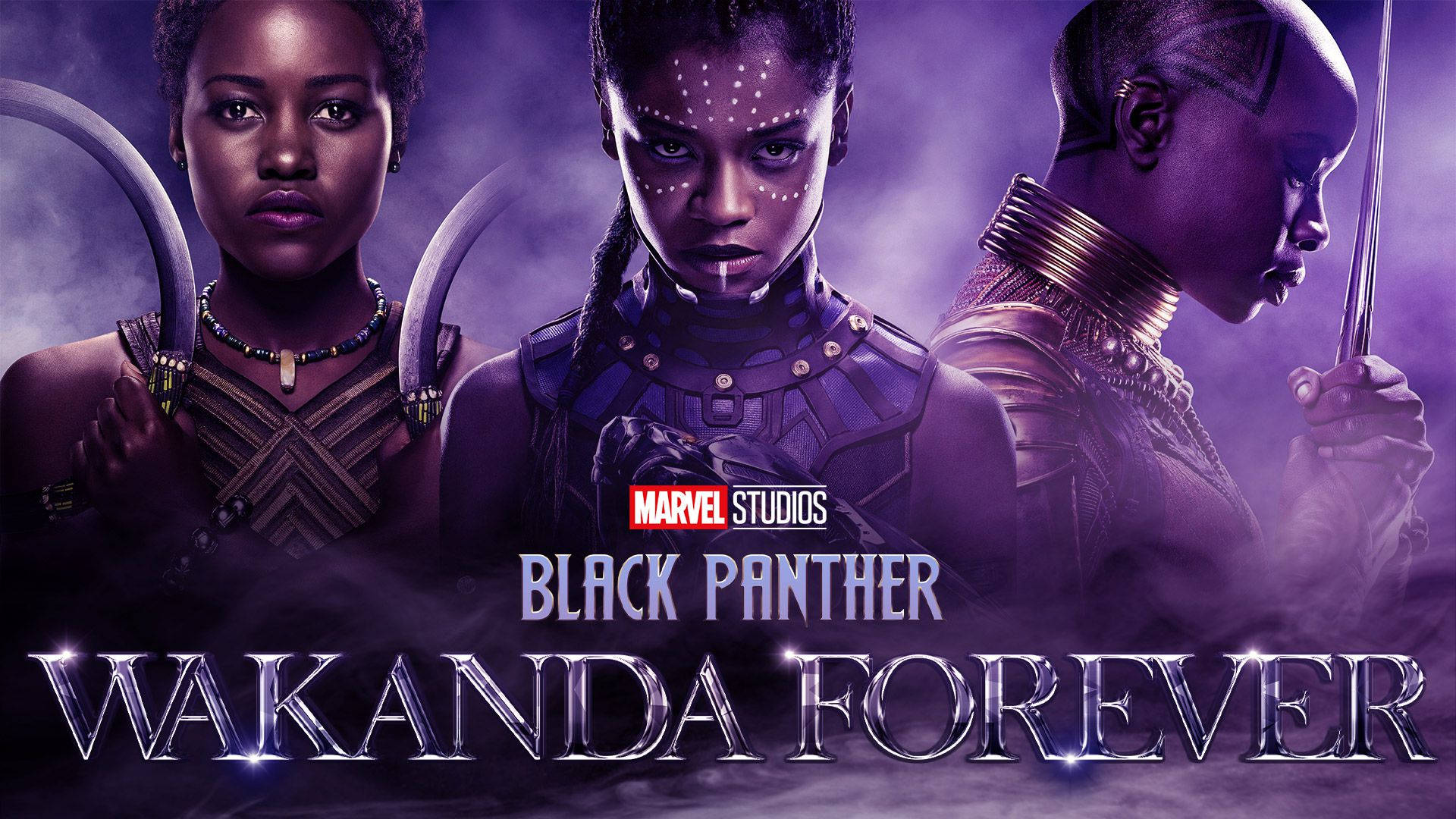 Purple Wakanda Forever Poster Background