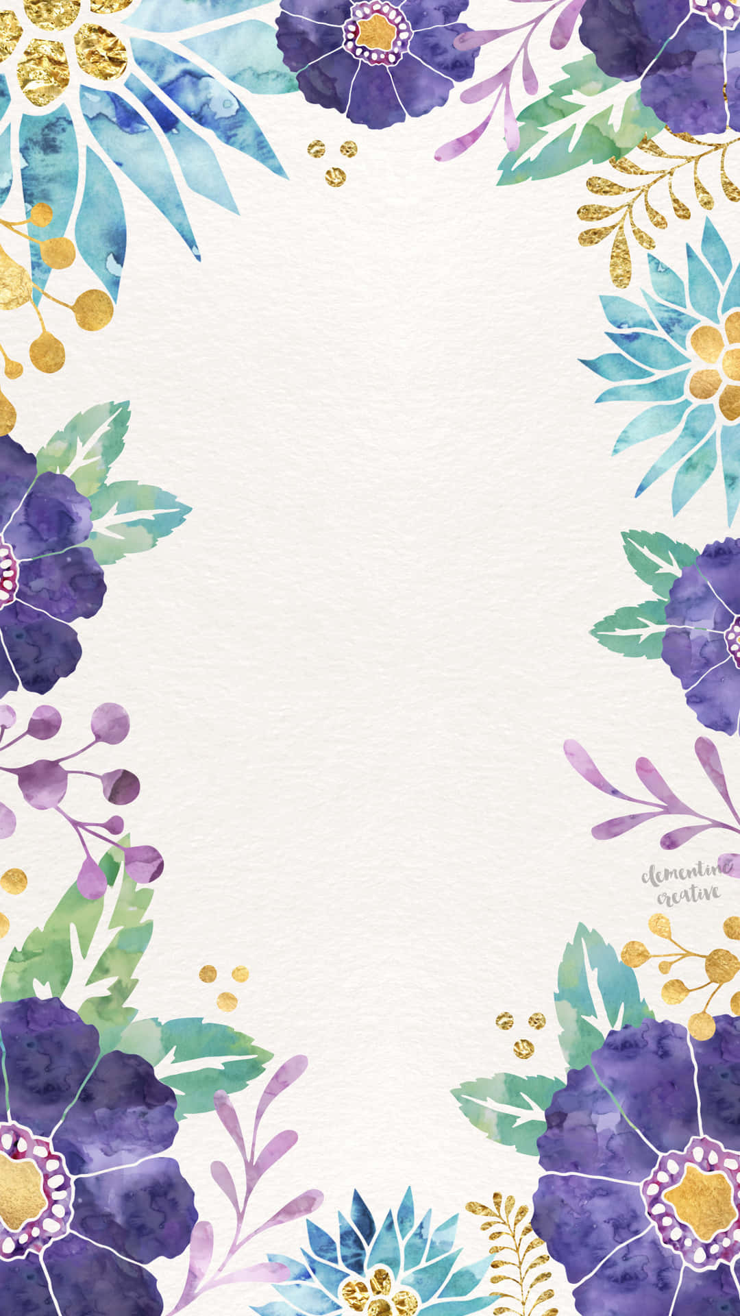 Purple Watercolor Floral Border Background