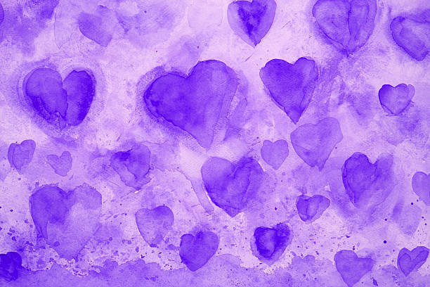 Purple Watercolor Heart Desktop Background