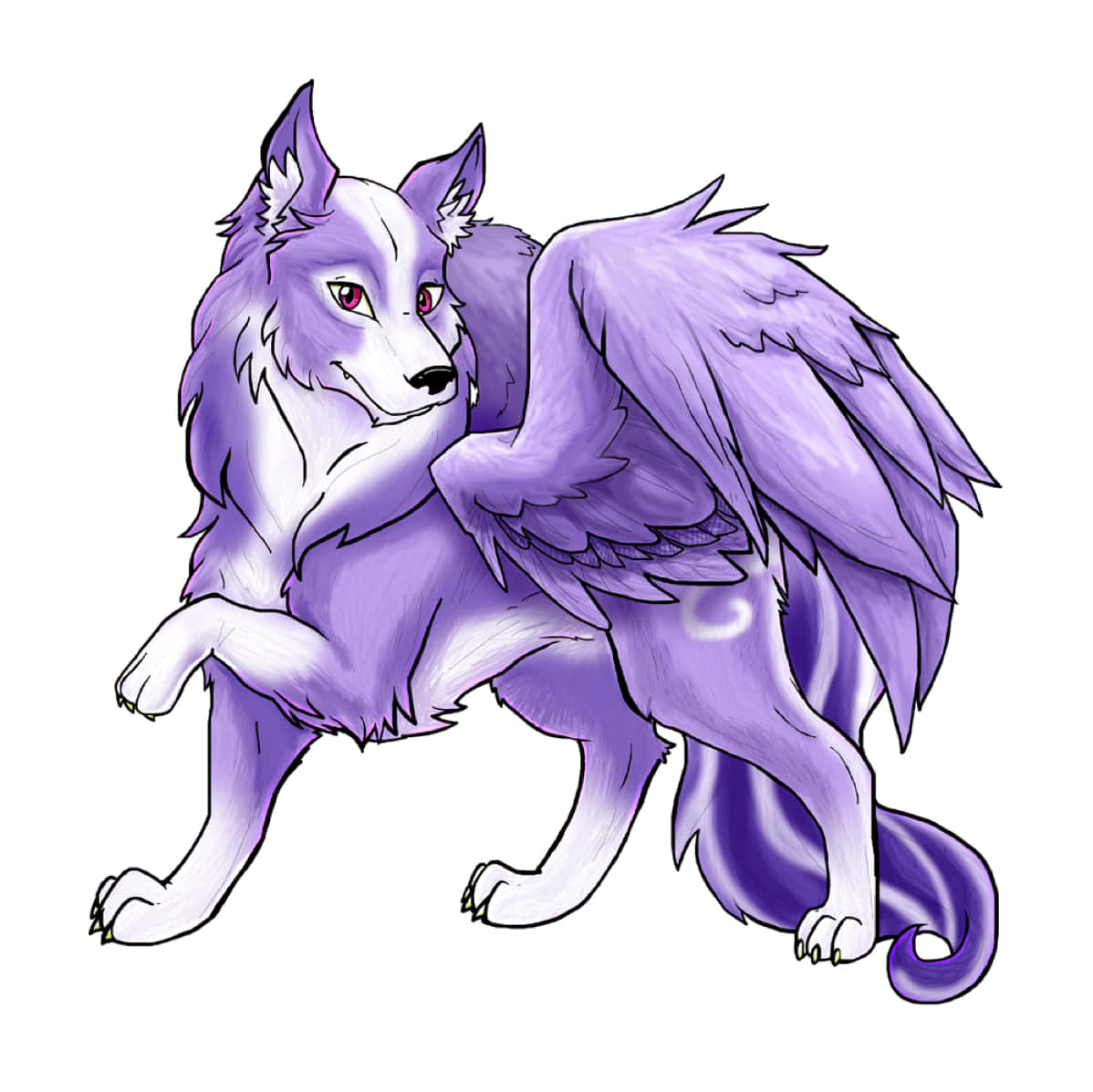 Purple Winged Wolf Background