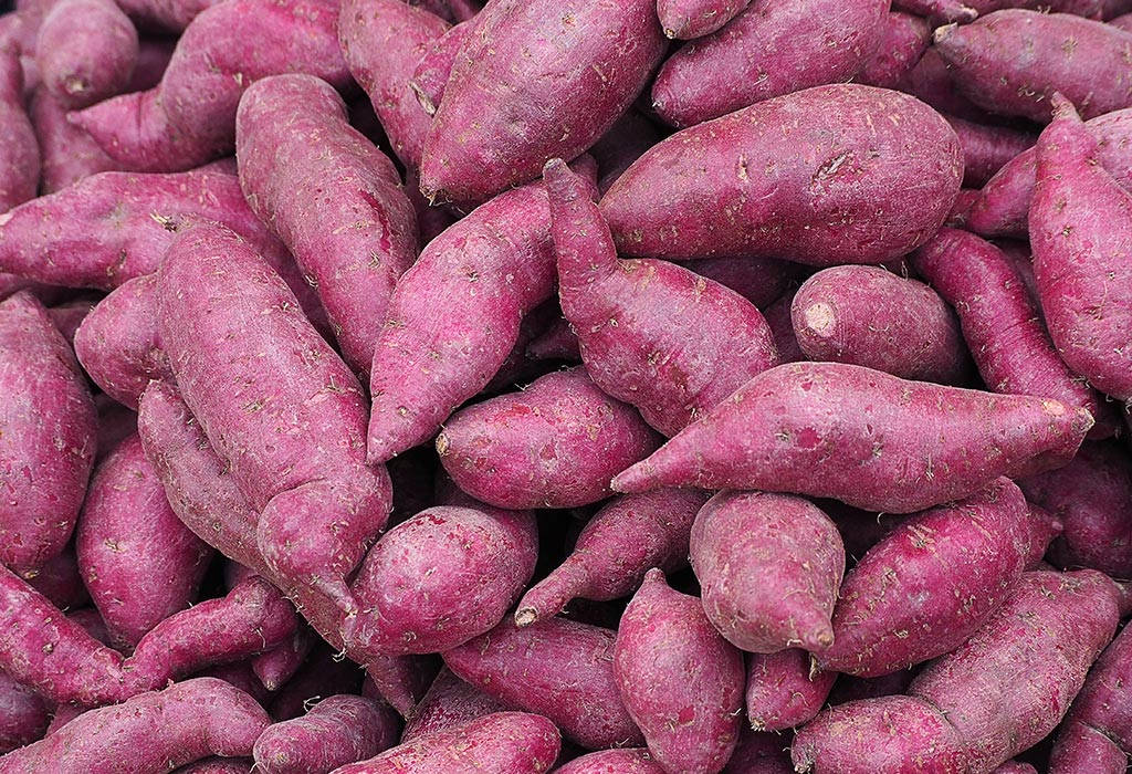 Purple Yam Root Crop Background