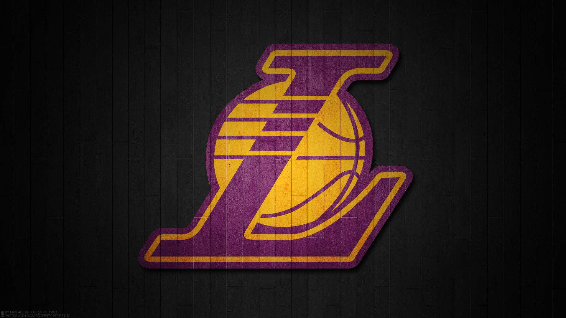 Purple Yellow La Lakers Logo Background