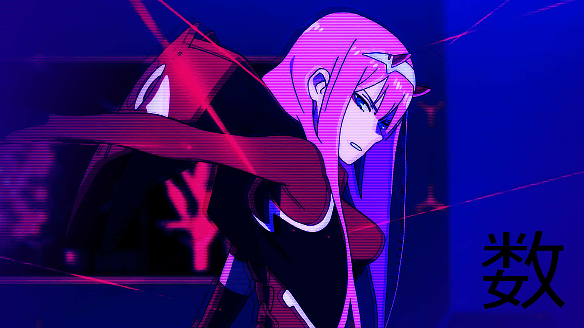 Purple Zero Two Anime Girl Aesthetic