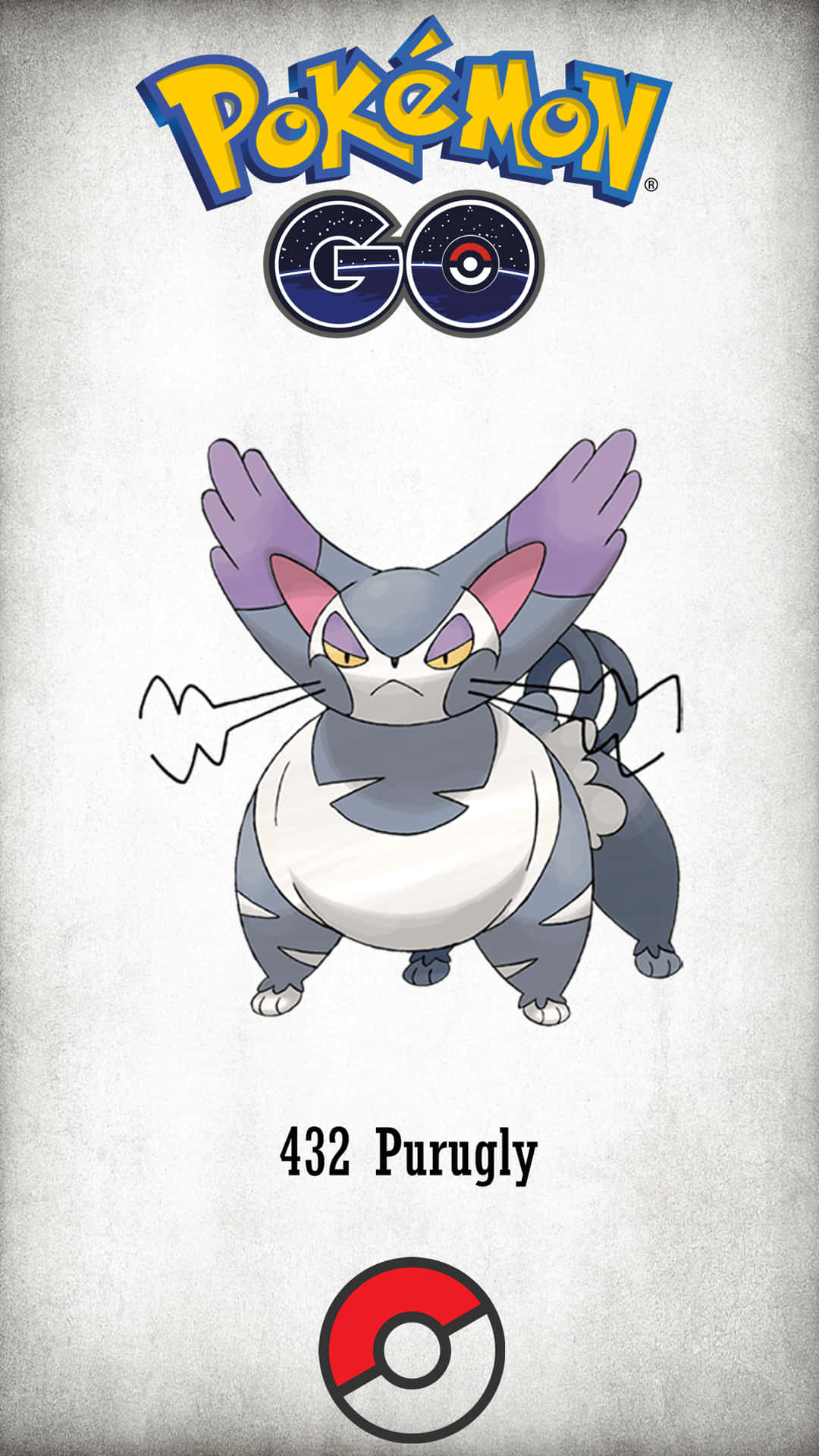 Purugly Pokemon Go Logo Background