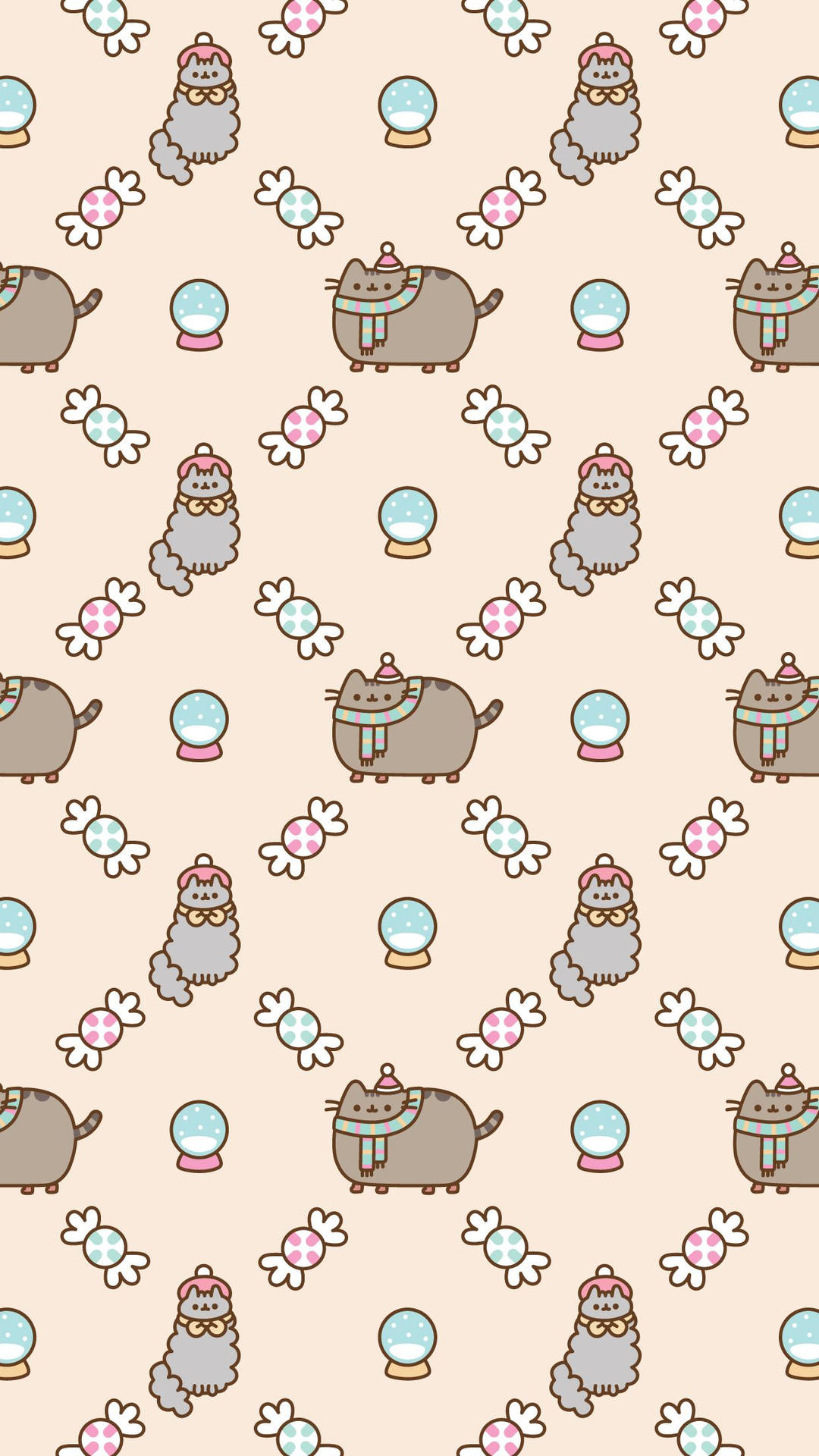 Pusheen And Stormy Christmas Background