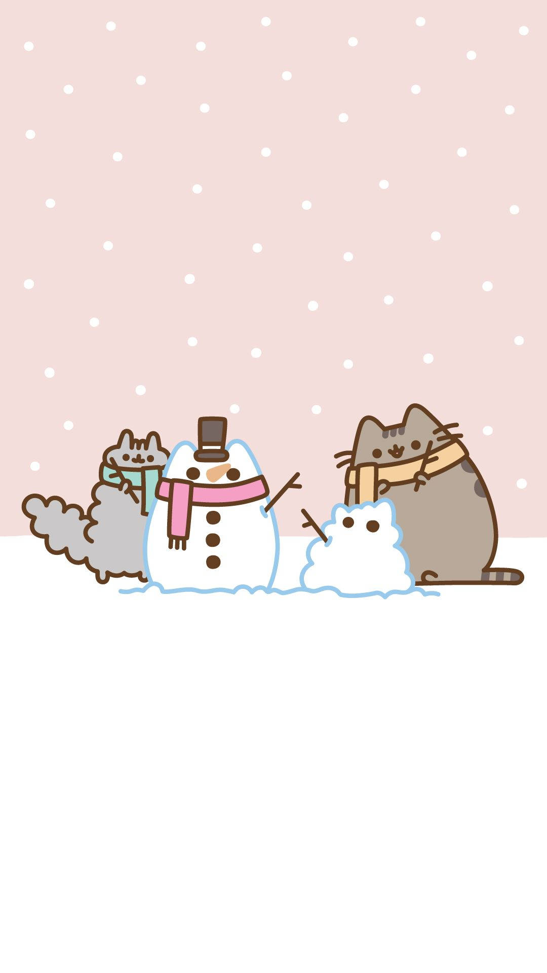Pusheen And Stormy In Christmas Background