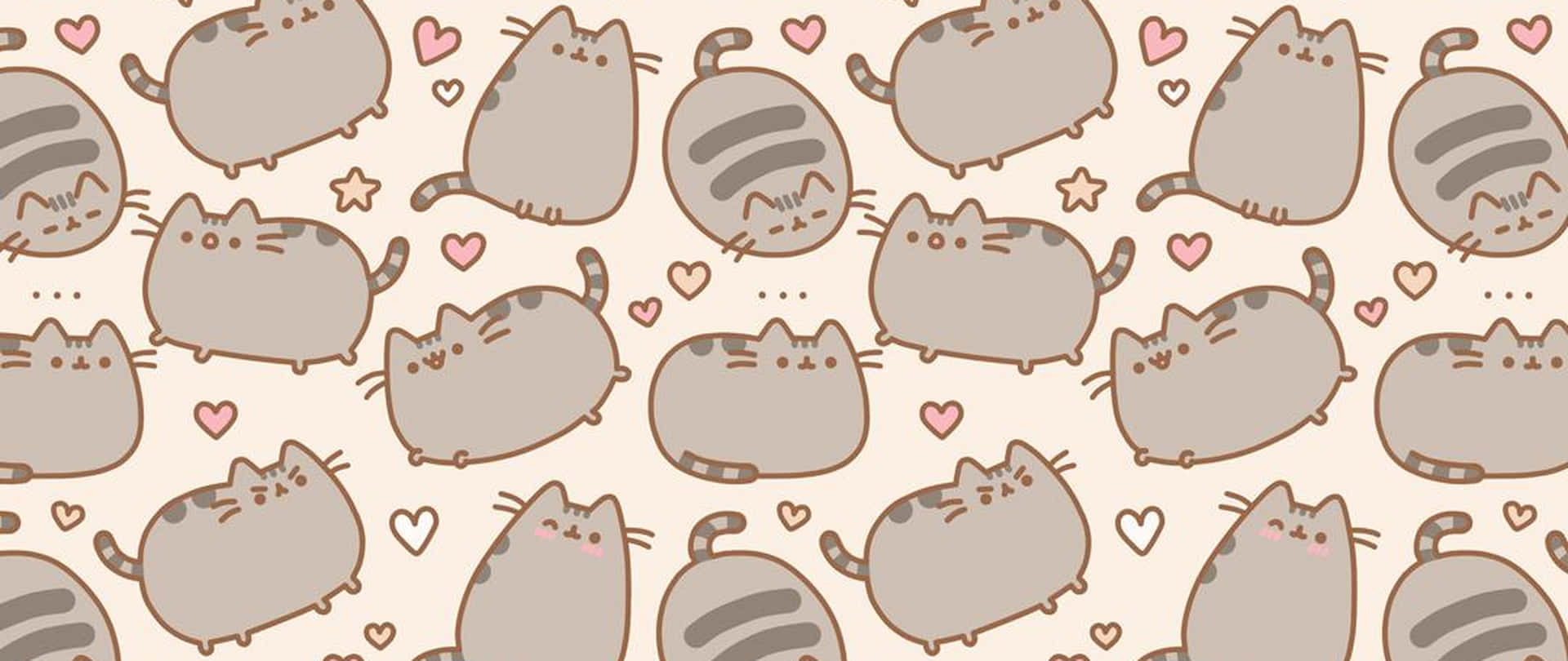 Pusheen Is Coding Away Background