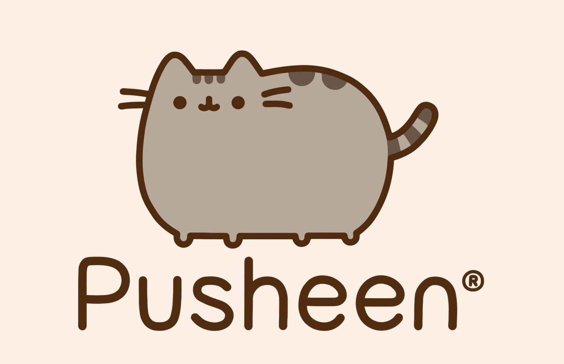 Pusheen Kawaii With A Trademark Background