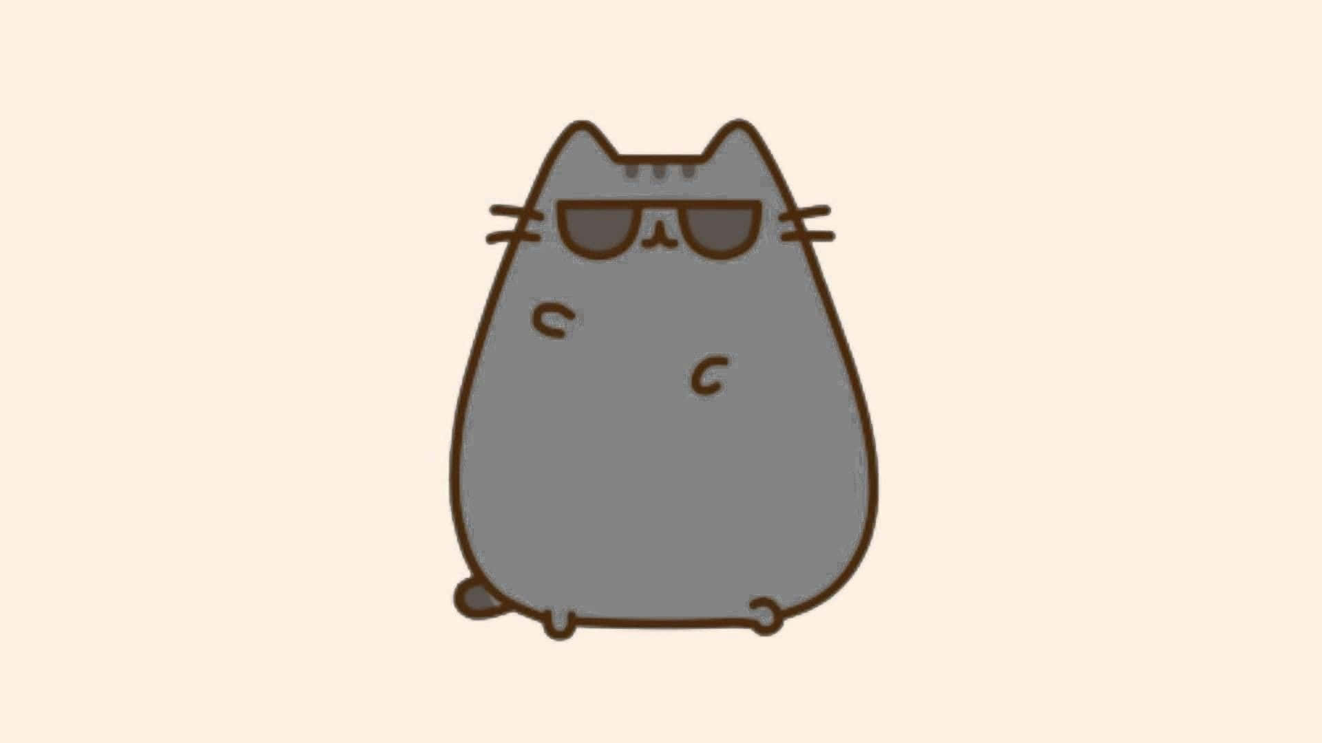 Pusheen Kawaii With Cool Shades Background