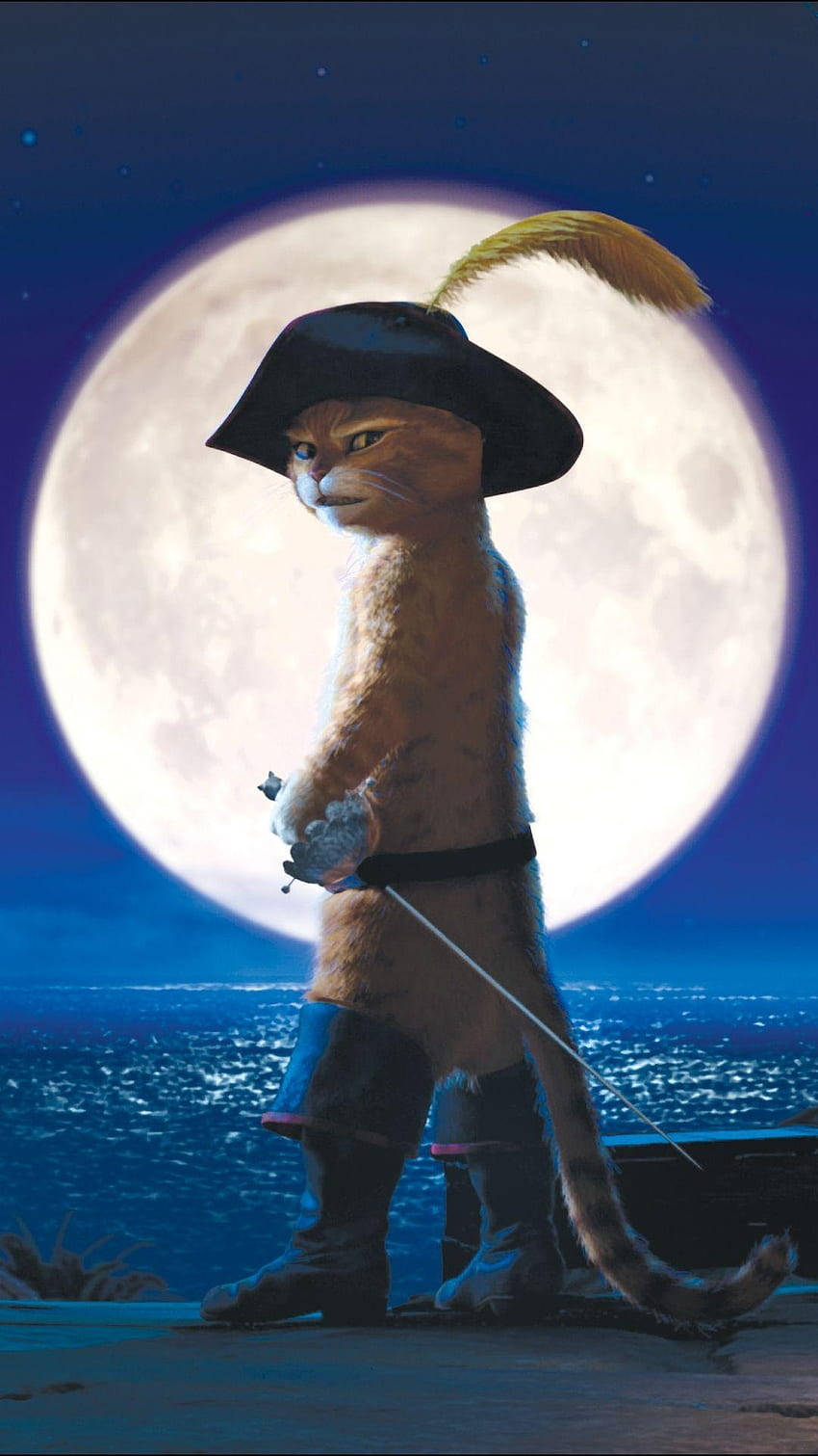 Puss In Boots Big Moon Background